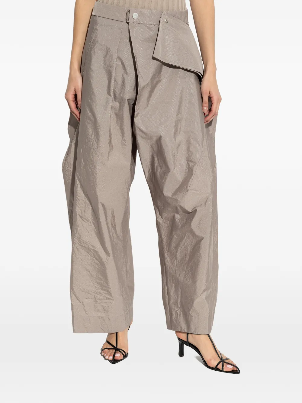  Issey Miyake Folded-detail Trousers - Neutrals 