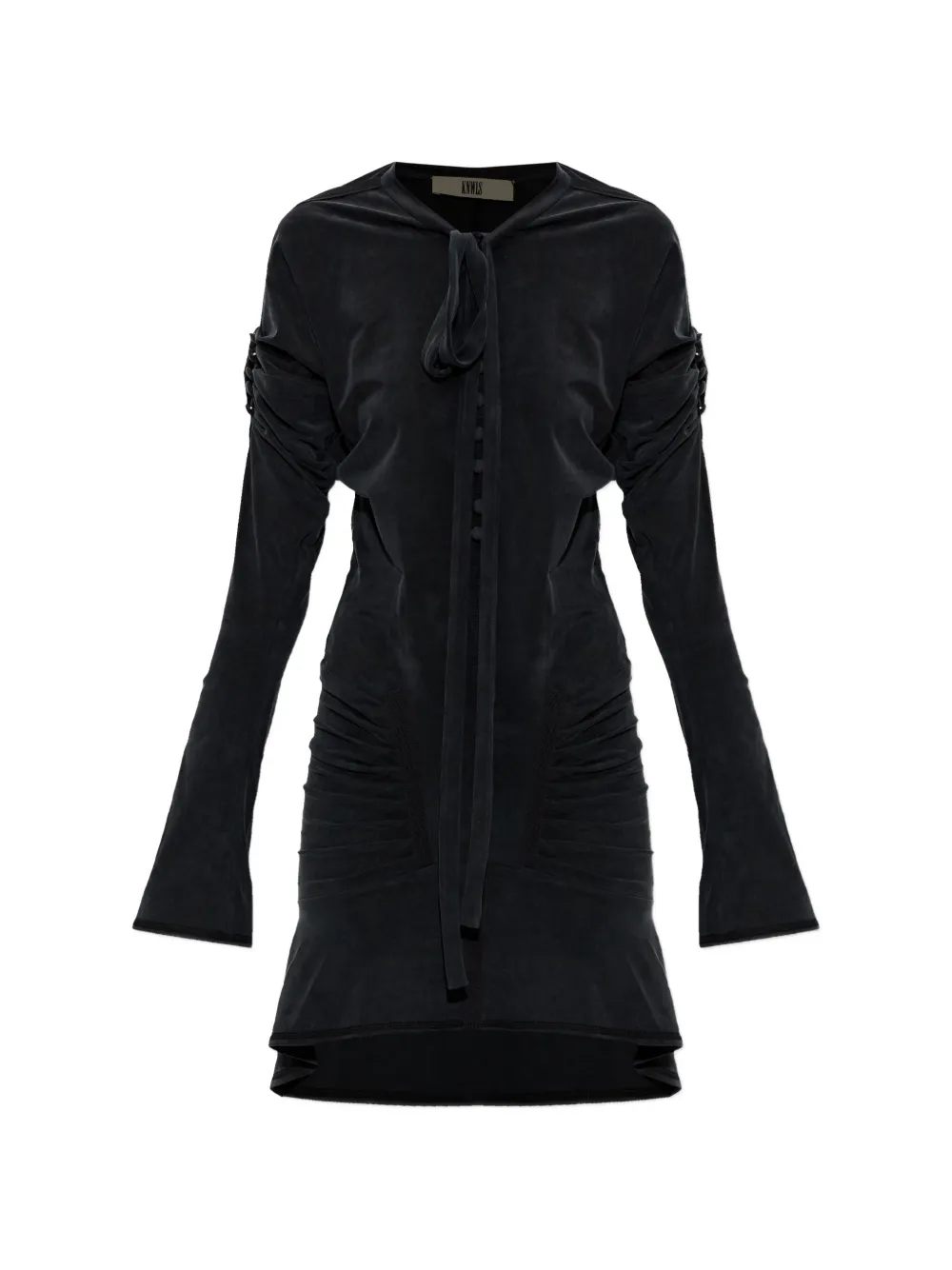 KNWLS ruched drawstring dress - Nero