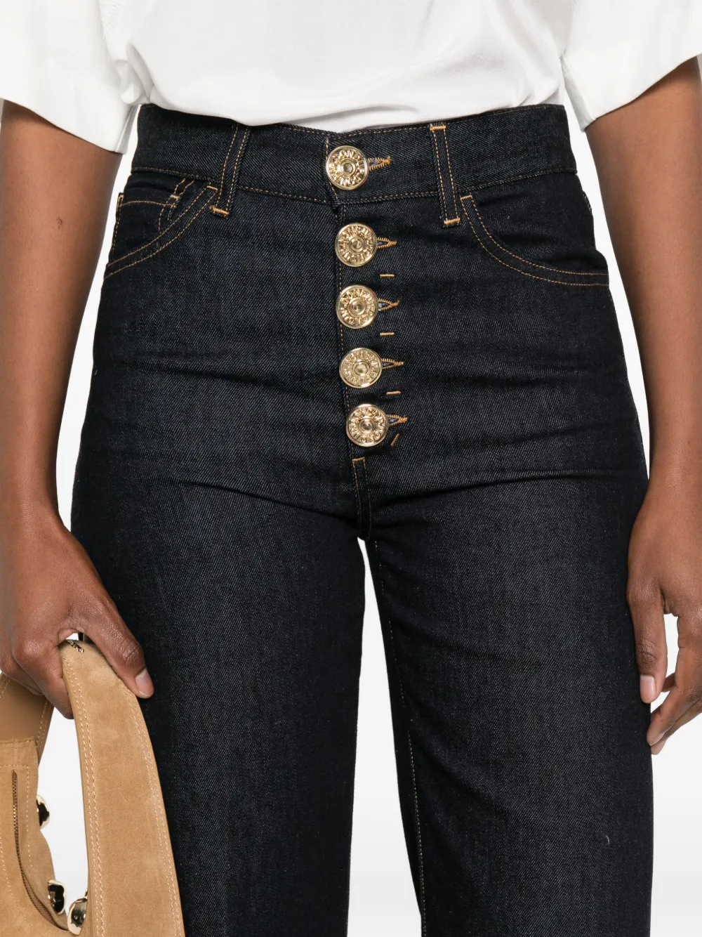 DONDUP Katoenen jeans met knopen Blauw