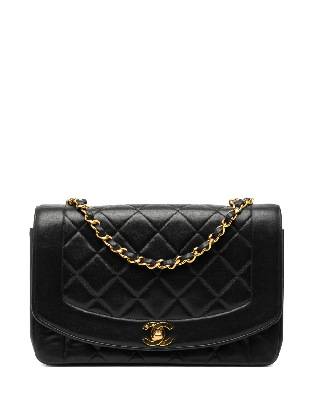 CHANEL Pre-Owned 1996-1997 Medium Lambskin Diana Flap crossbody bag - Nero