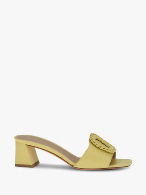 Santoni square-toe heeled sandals