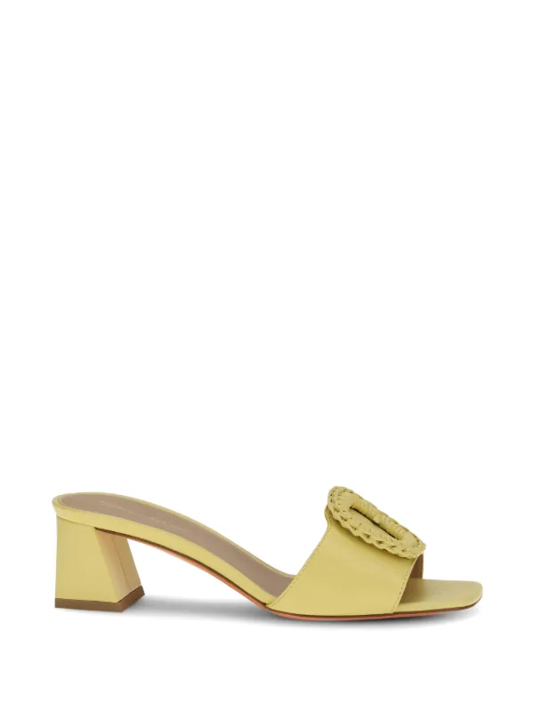 Santoni Square-toe Heeled Sandals in Yellow