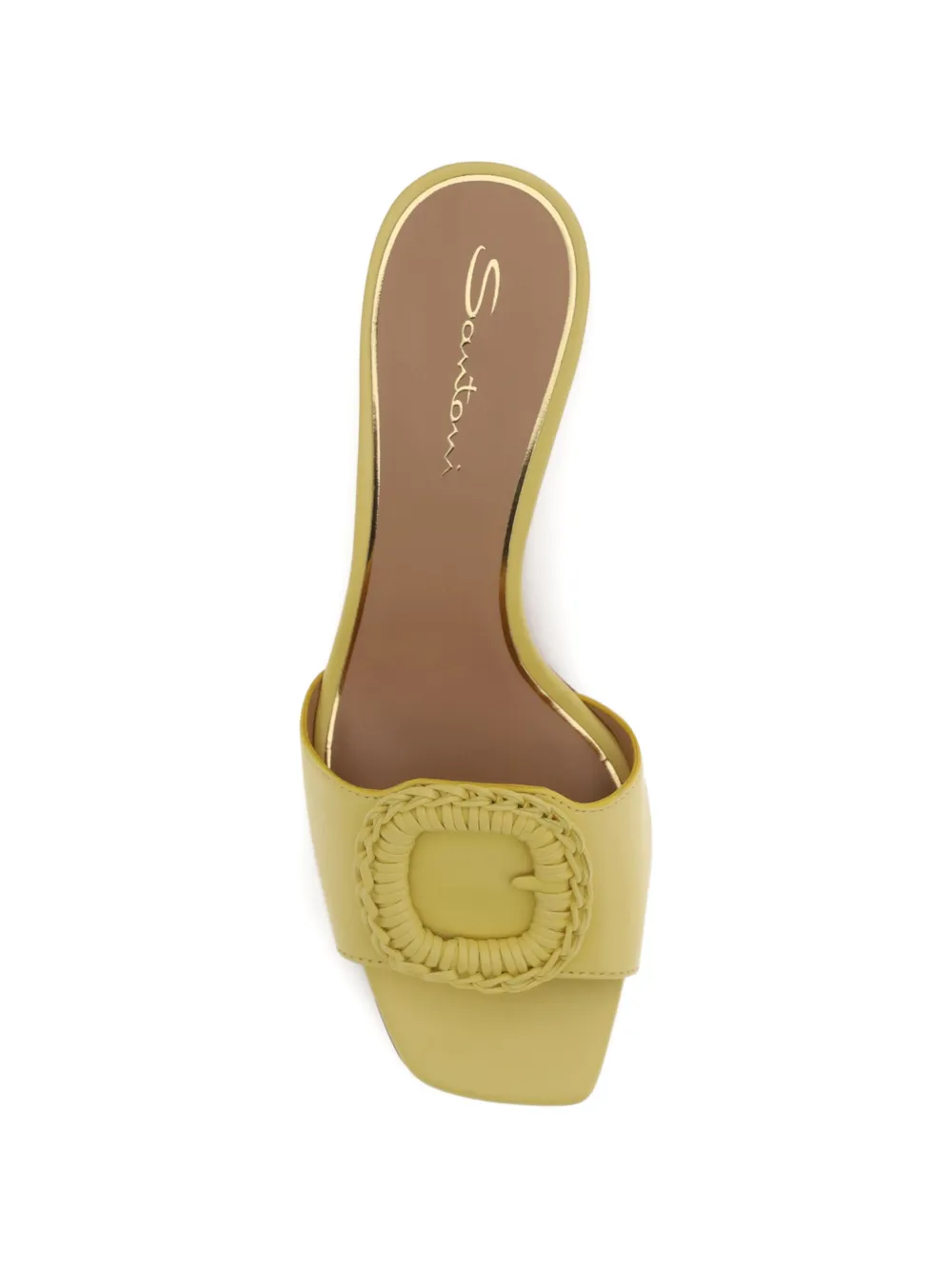 Santoni square-toe heeled sandals Geel