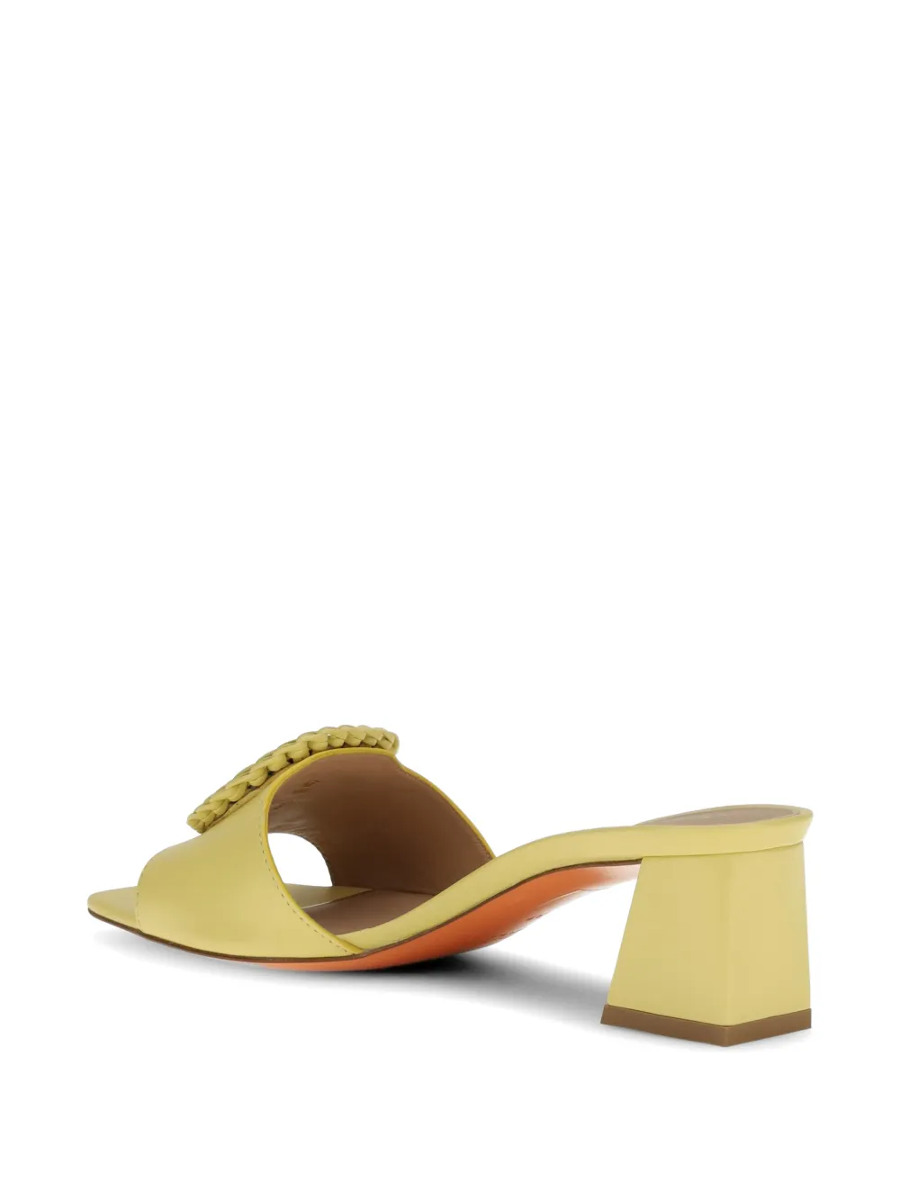Santoni square-toe heeled sandals Geel