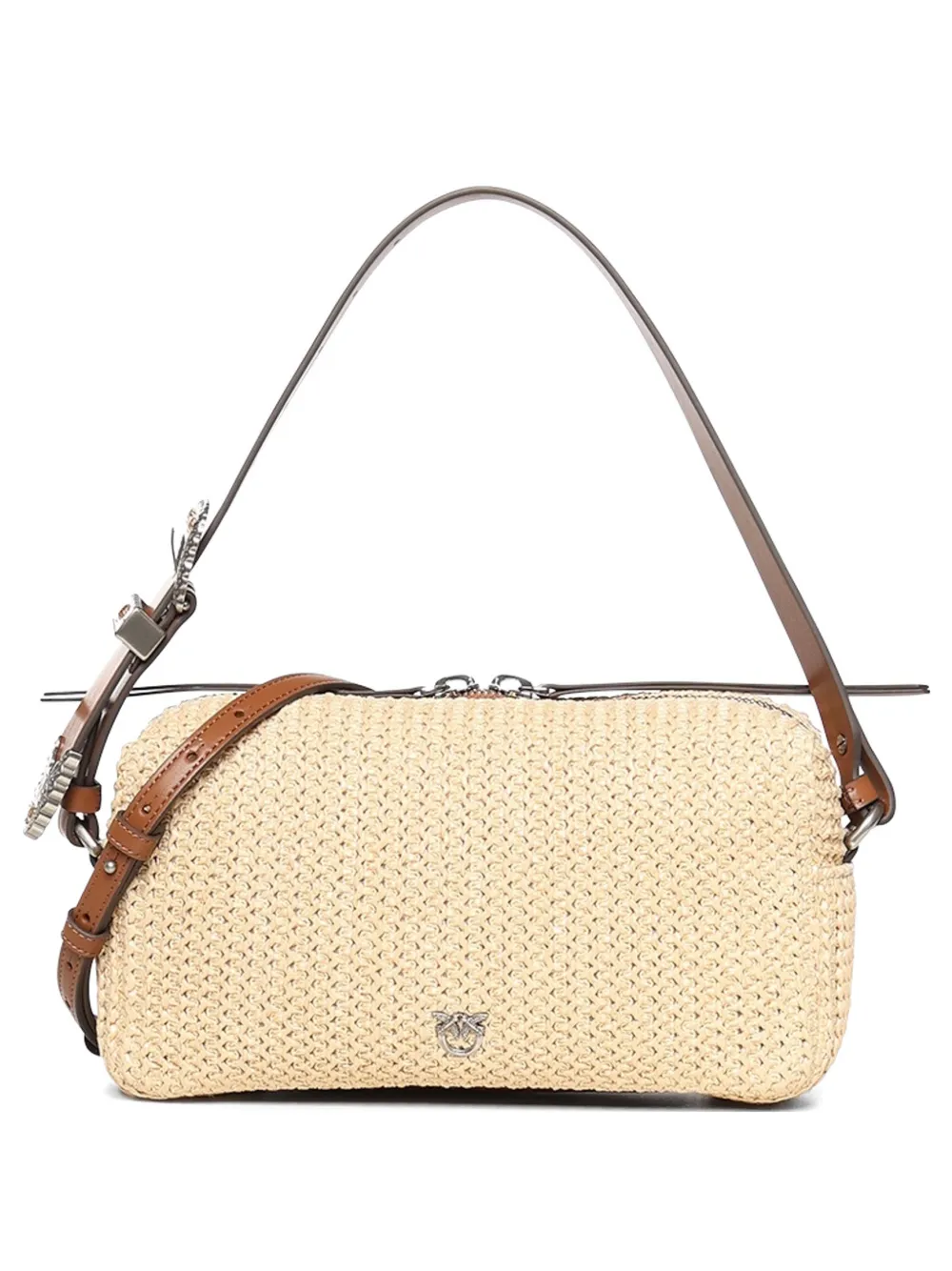 PINKO logo-plaque cross body bag - Nude