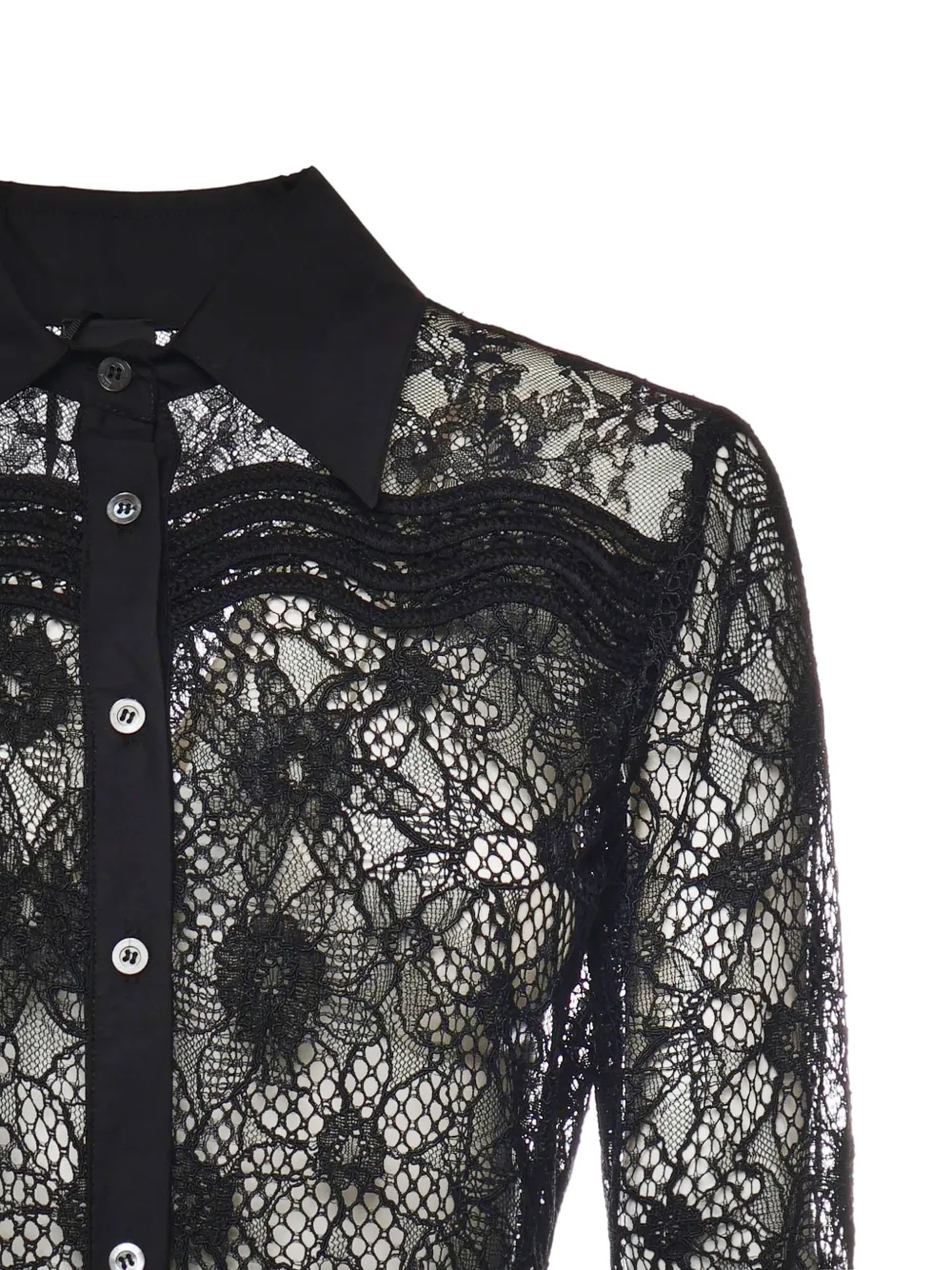 PINKO Blouse met bloemenkant Zwart
