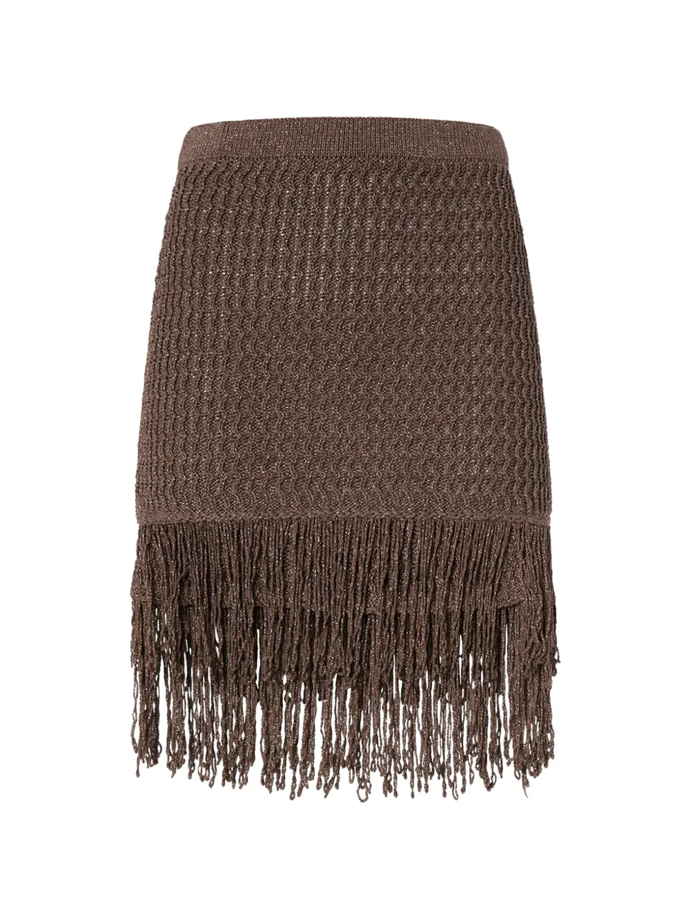 PINKO fringe skirt - Marrone