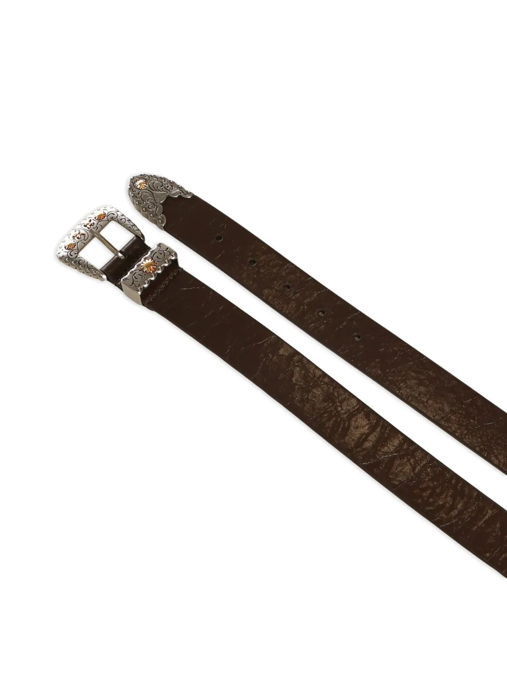  Pinko Buckled Leather Belt - Brown 