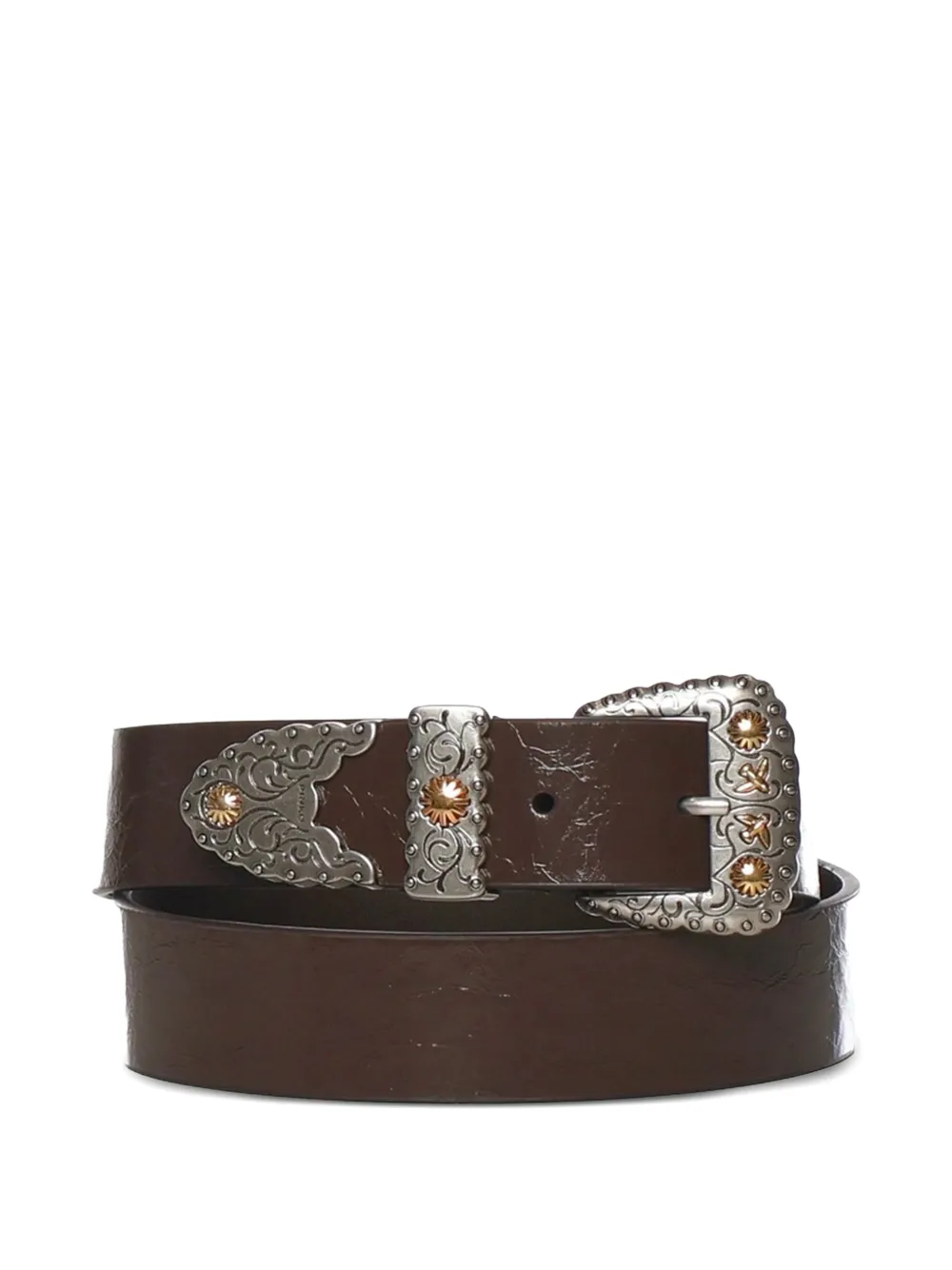 PINKO buckled leather belt - Marrone