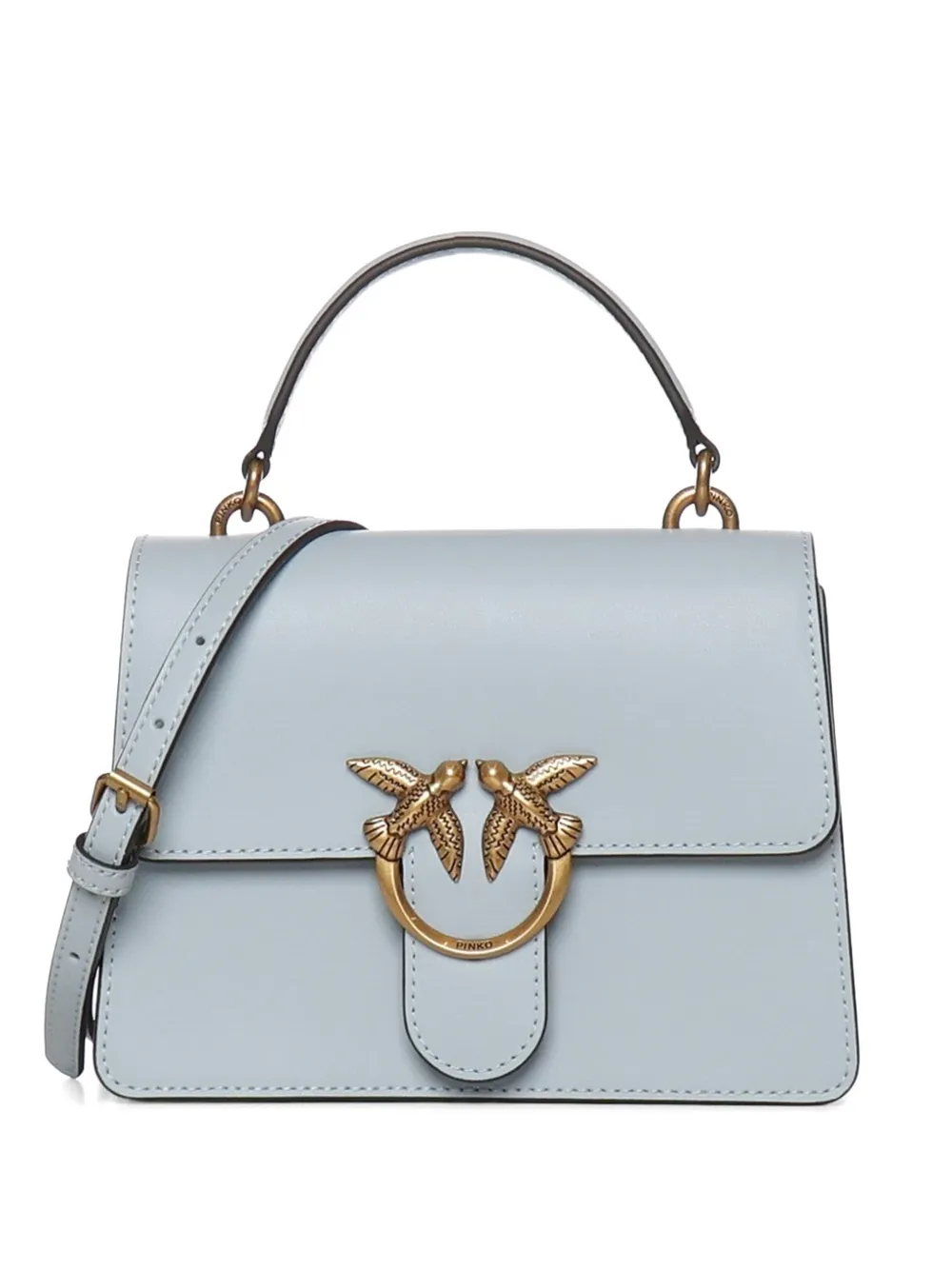 PINKO Love One top-handle leather tote bag - Blu