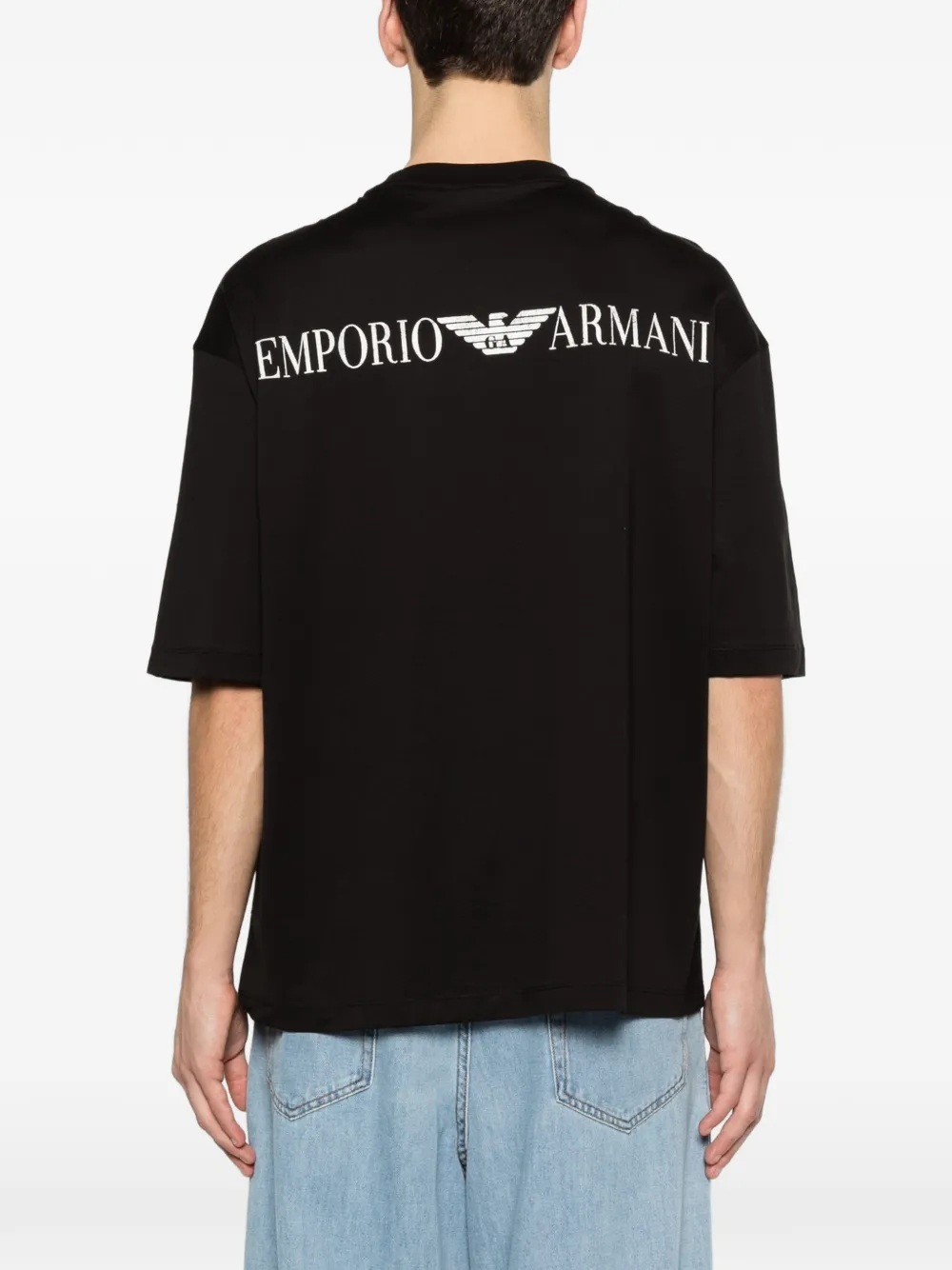 Emporio Armani T-shirt met logoprint Zwart