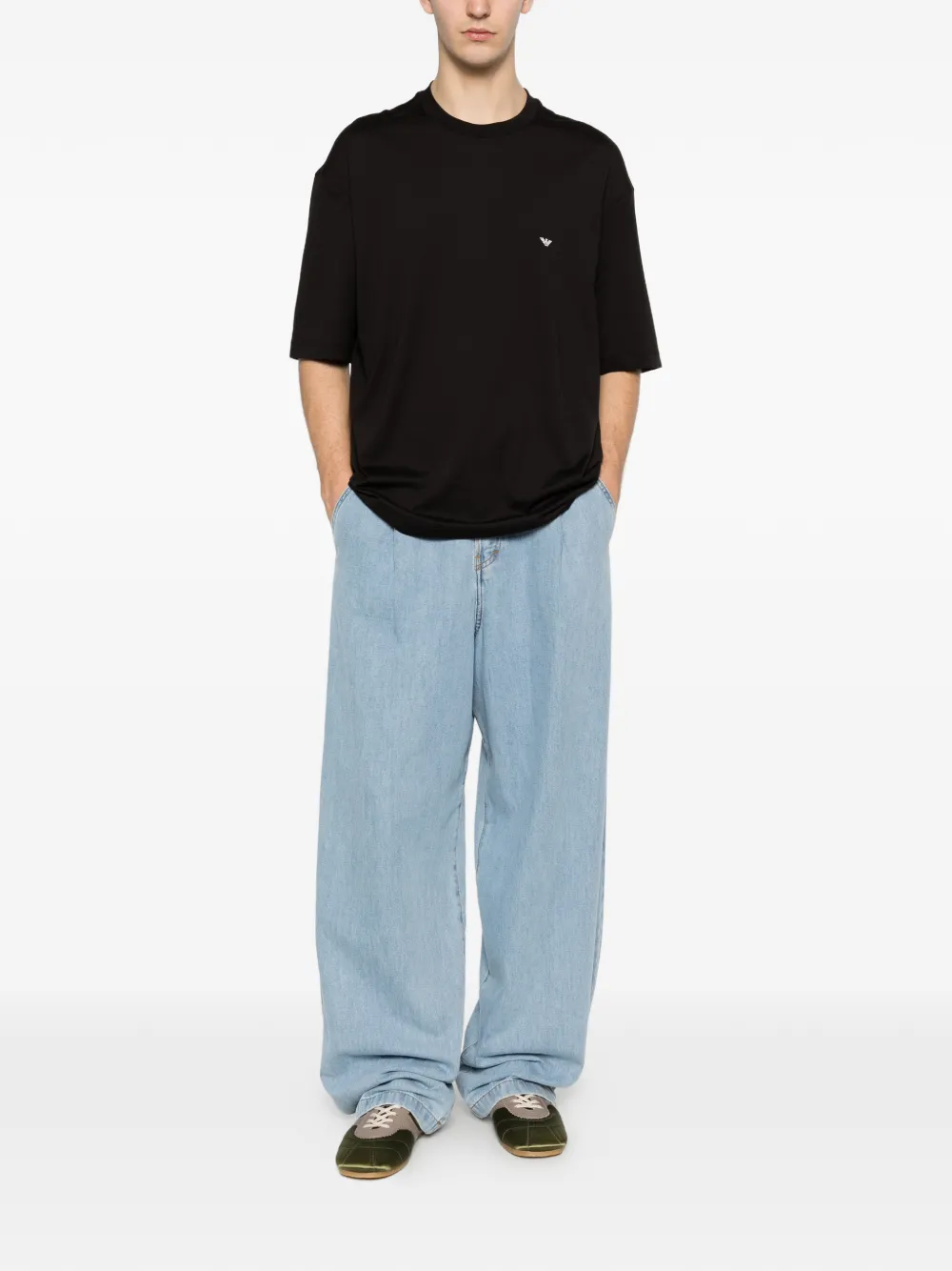 Emporio Armani T-shirt met logoprint Zwart