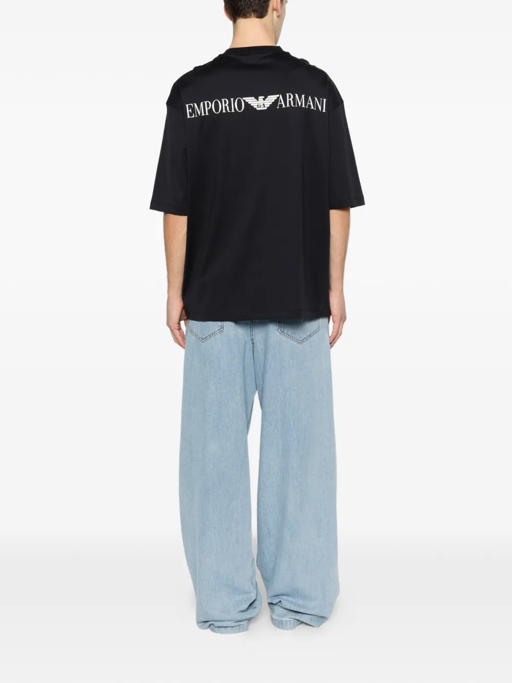 Emporio Armani T-shirt met logoprint Blauw