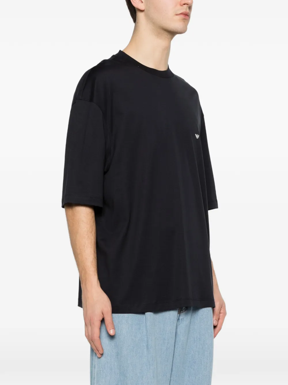 Emporio Armani T-shirt met logoprint Blauw