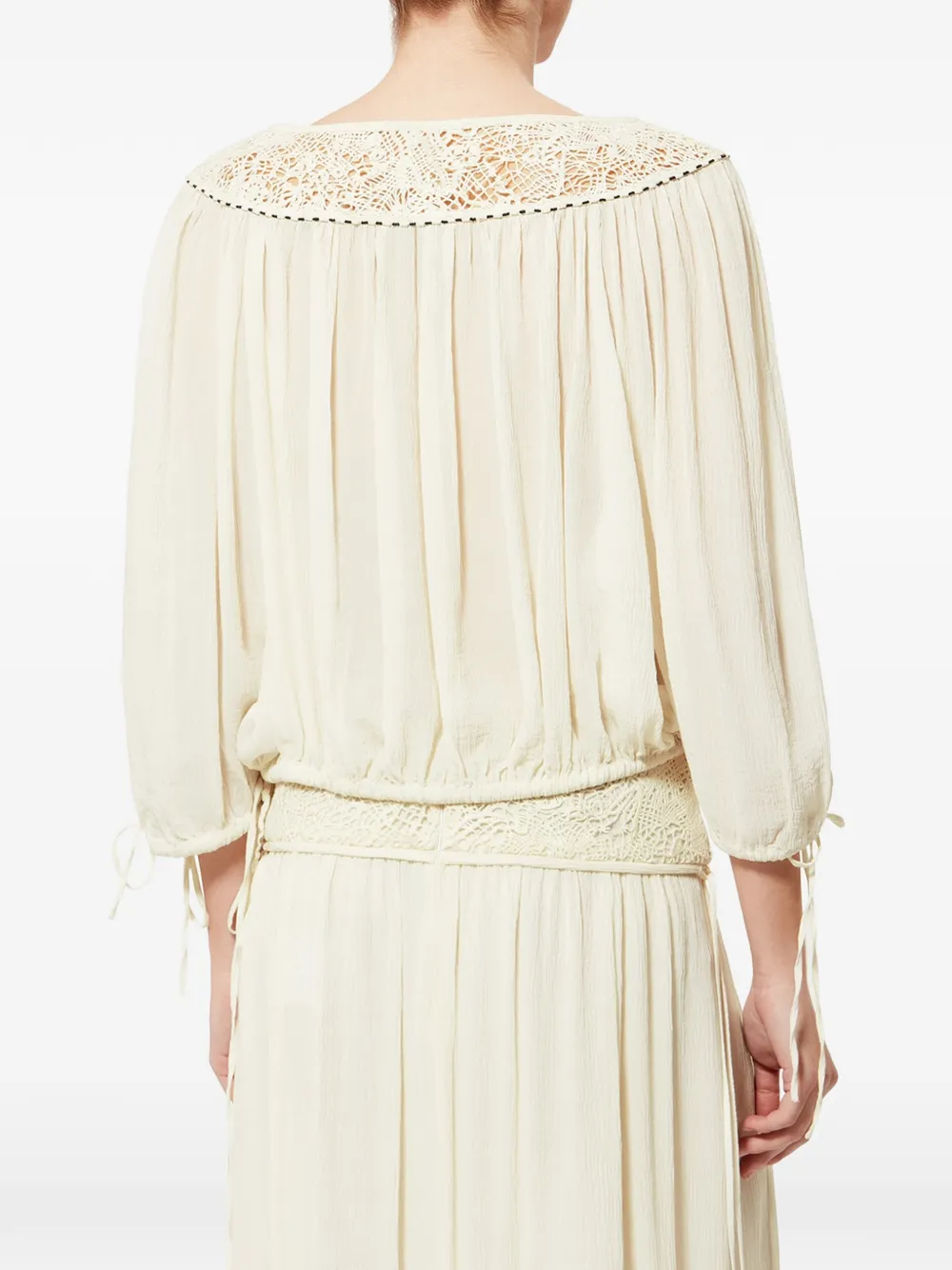 ISABEL MARANT Nelida blouse met ballonmouwen Beige