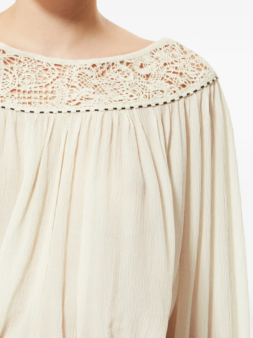 ISABEL MARANT Nelida blouse met ballonmouwen Beige
