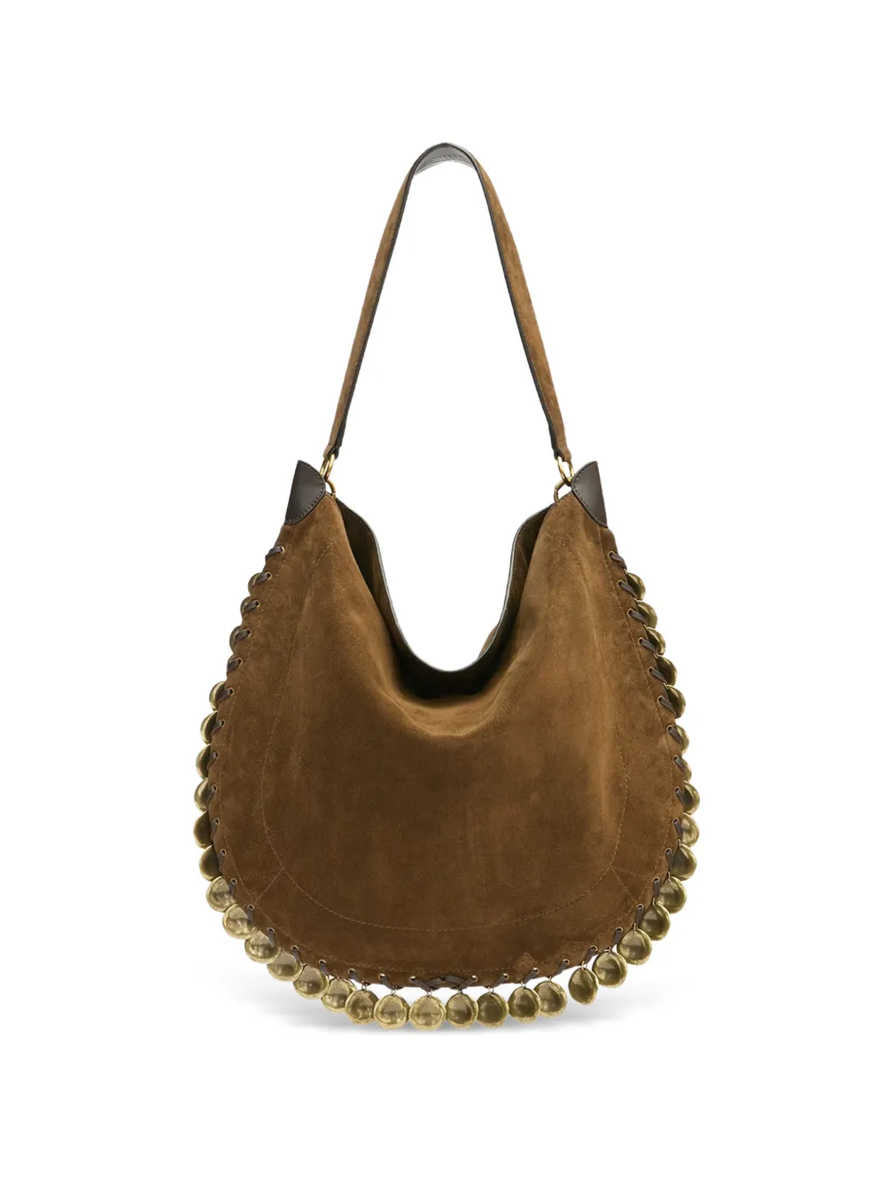 ISABEL MARANT Oskan Hobo Soft braided medallion-embellishment shoulder bag - Marrone