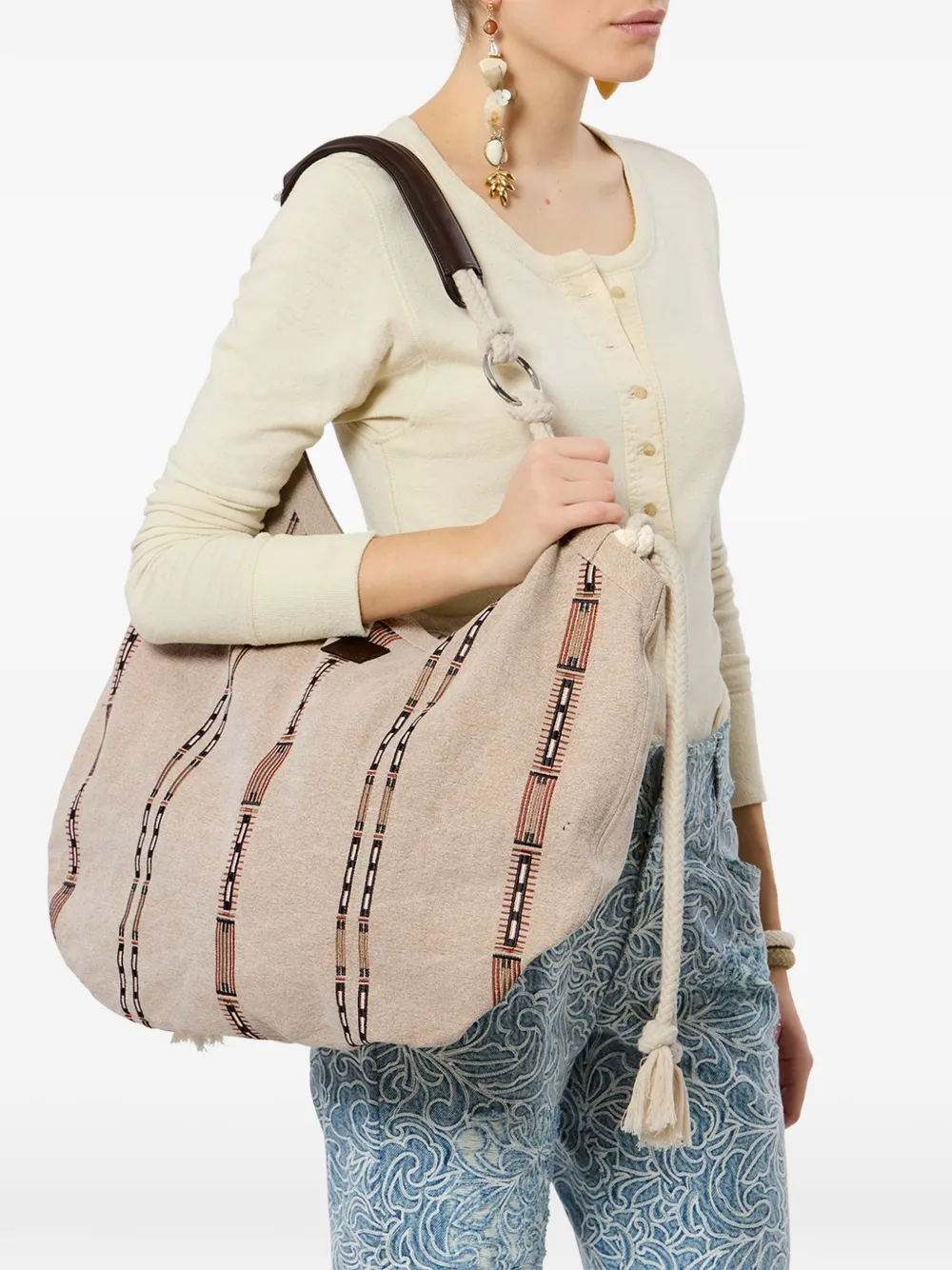 ISABEL MARANT Byron katoenen-shopper Beige