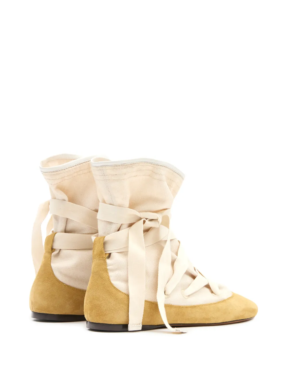 ISABEL MARANT Letiz leren laarzen met strik Beige