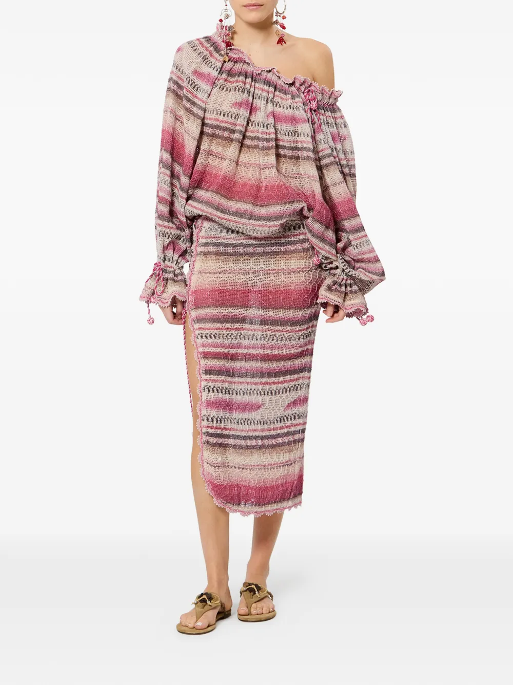  Isabel Marant Noryane Midi Skirt - Pink 
