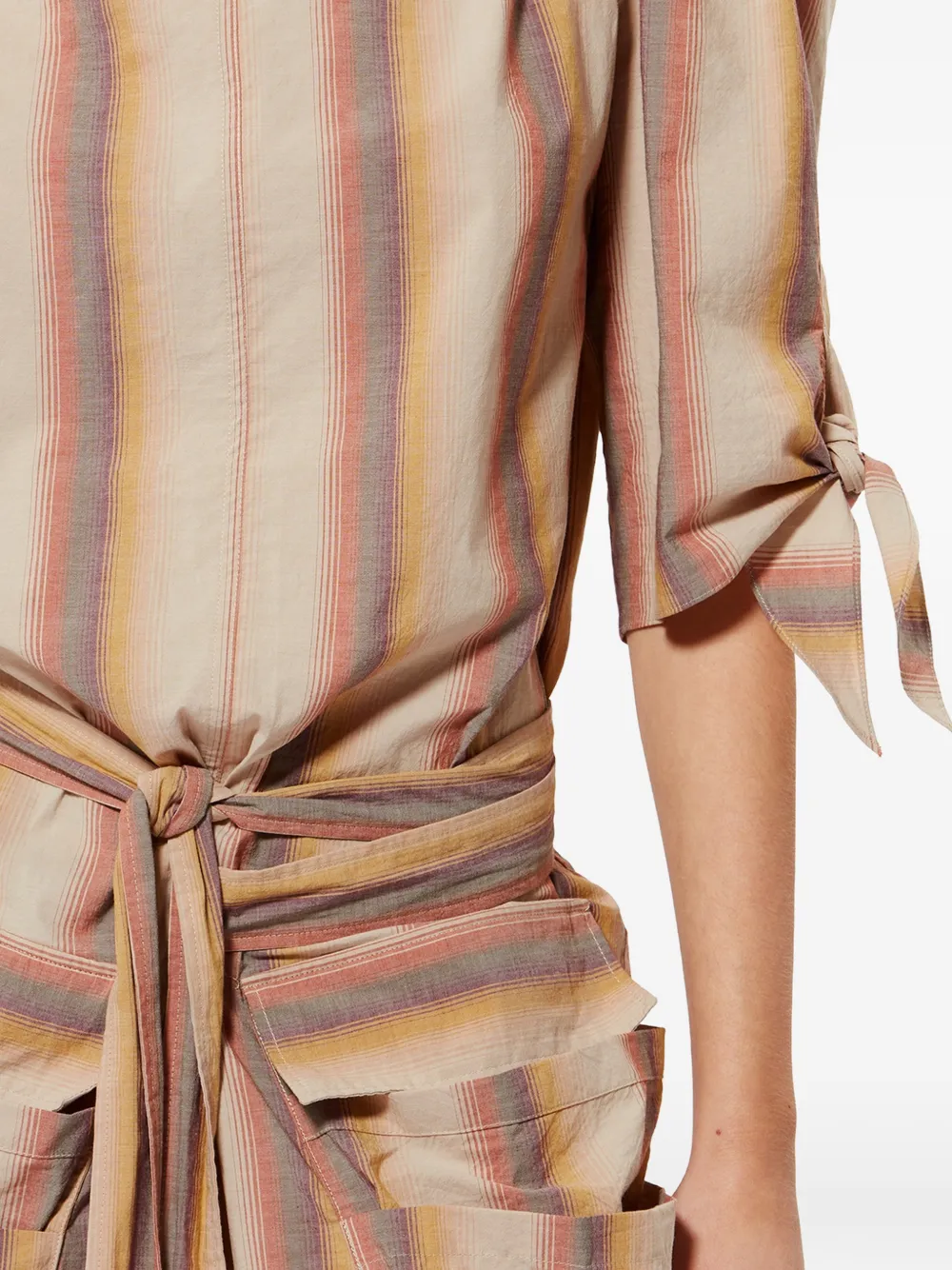 ISABEL MARANT Mariza gestreepte mini-jurk Beige