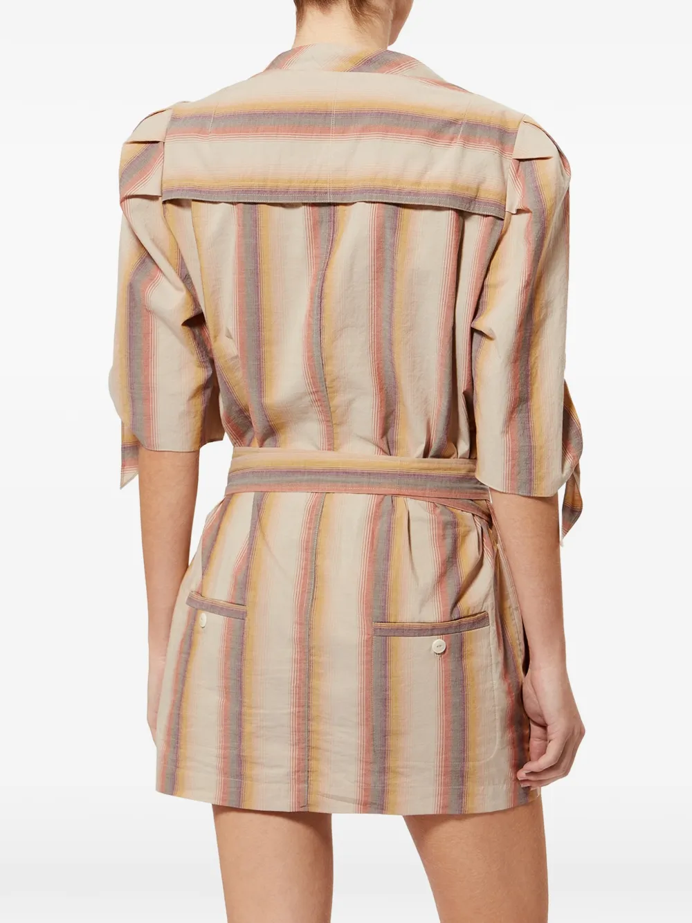 ISABEL MARANT Mariza gestreepte mini-jurk Beige