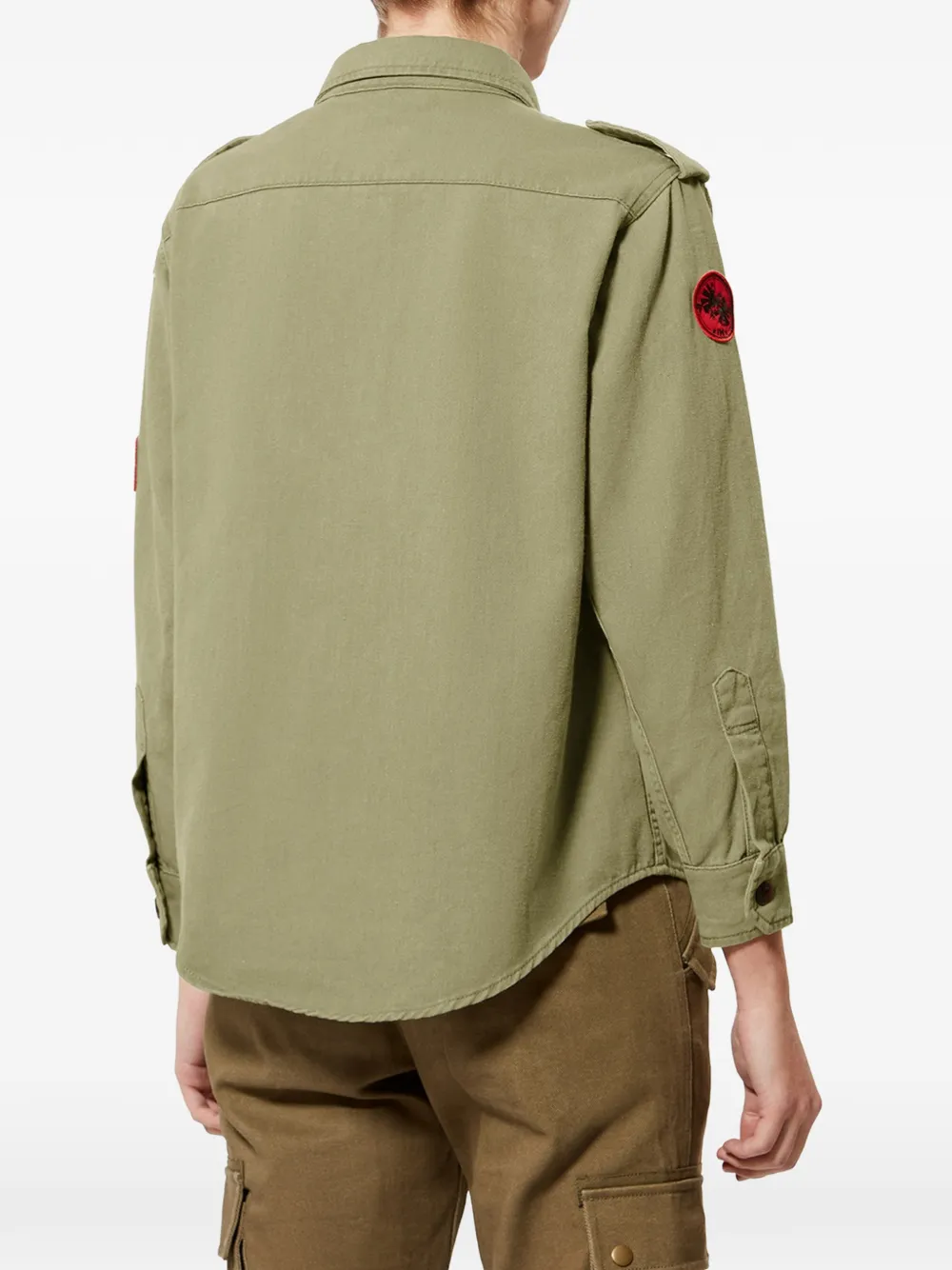 ISABEL MARANT Umberta blouse met klepzak en knoop Groen