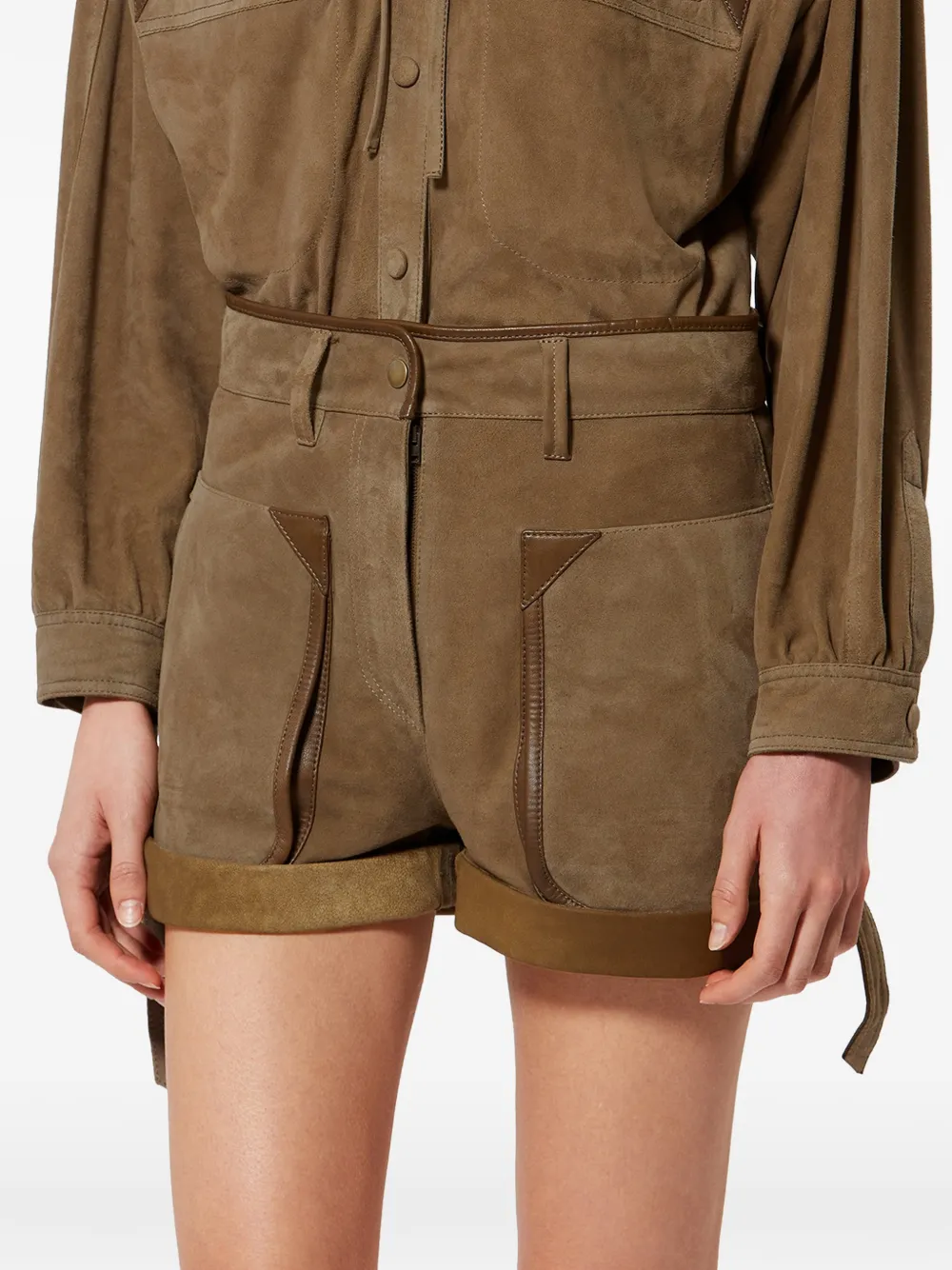  Isabel Marant Marline Suede Shorts - Brown 