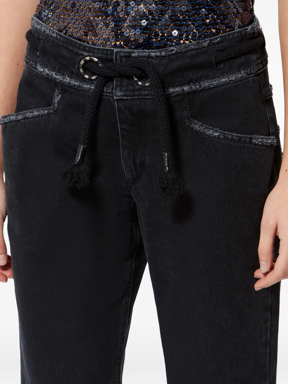 ISABEL MARANT Alison jeans met franje Zwart
