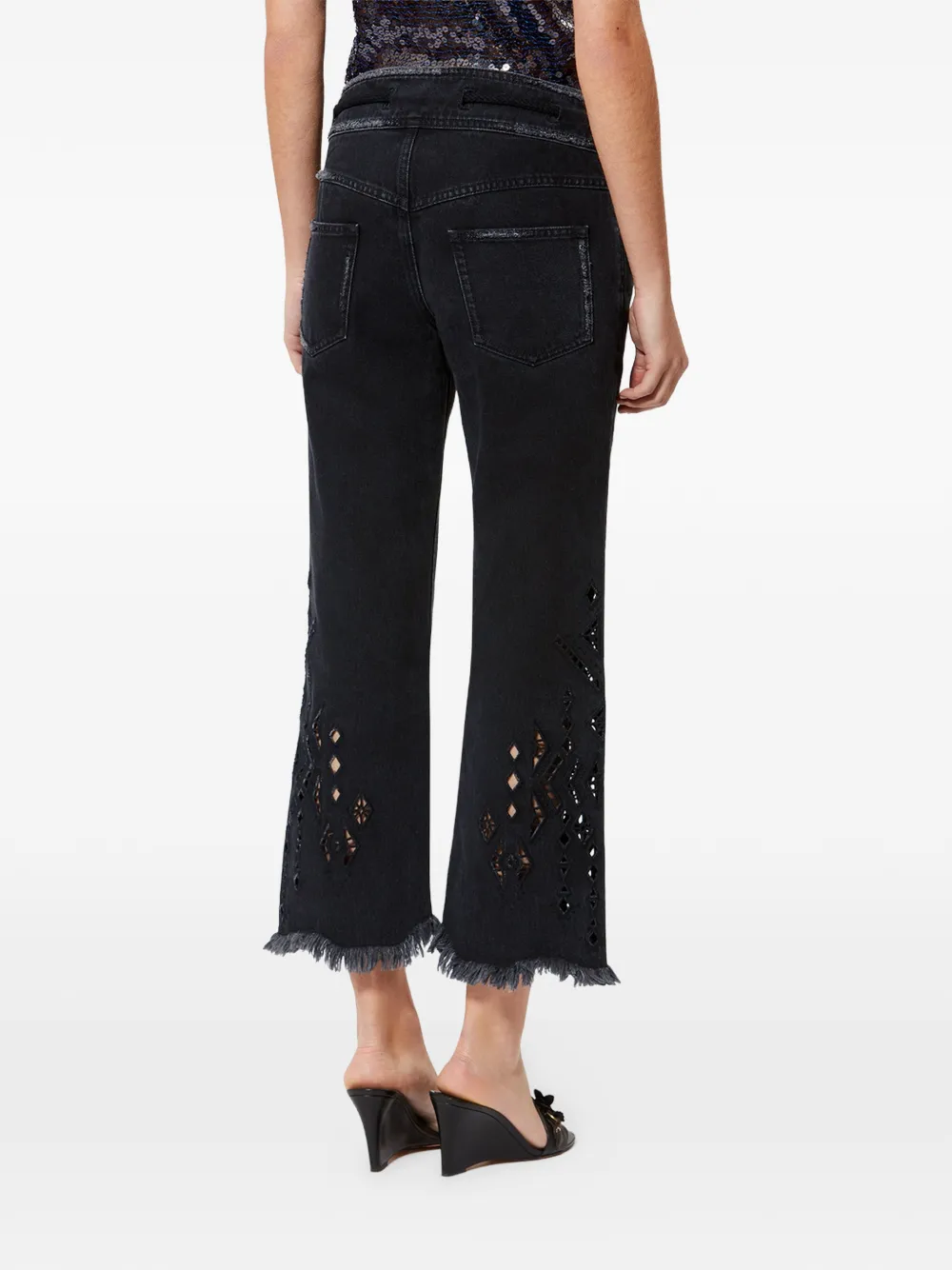 ISABEL MARANT Alison jeans met franje Zwart
