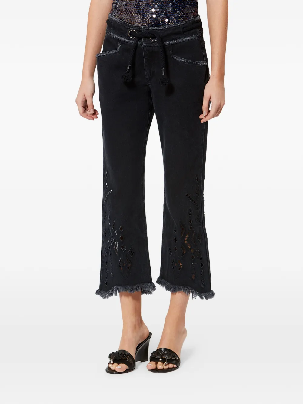 ISABEL MARANT Alison jeans met franje Zwart