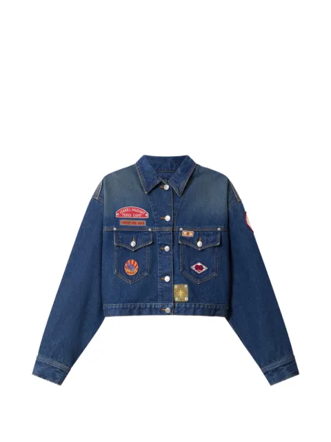 ISABEL MARANT Demia embroidered-patches denim jacket