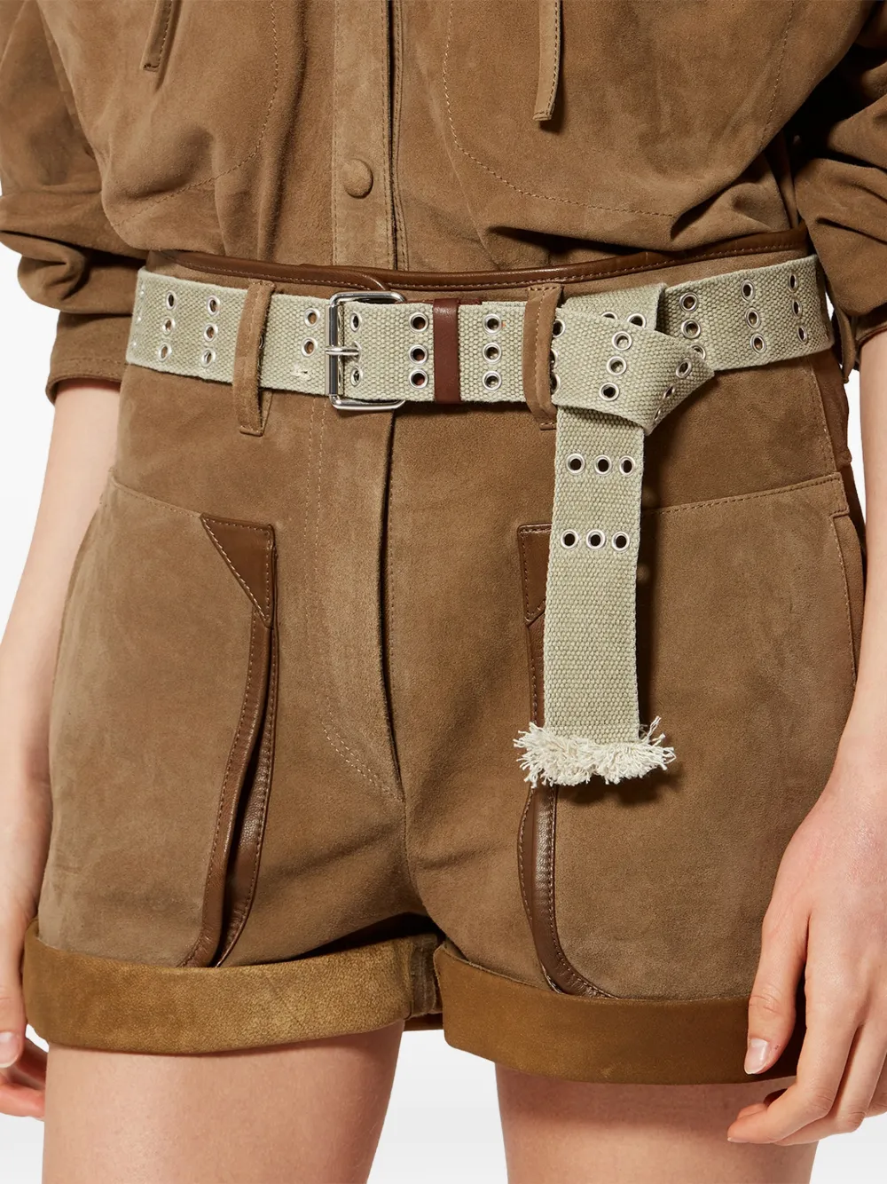 ISABEL MARANT Fatsa riem verfraaid met ringlets Beige
