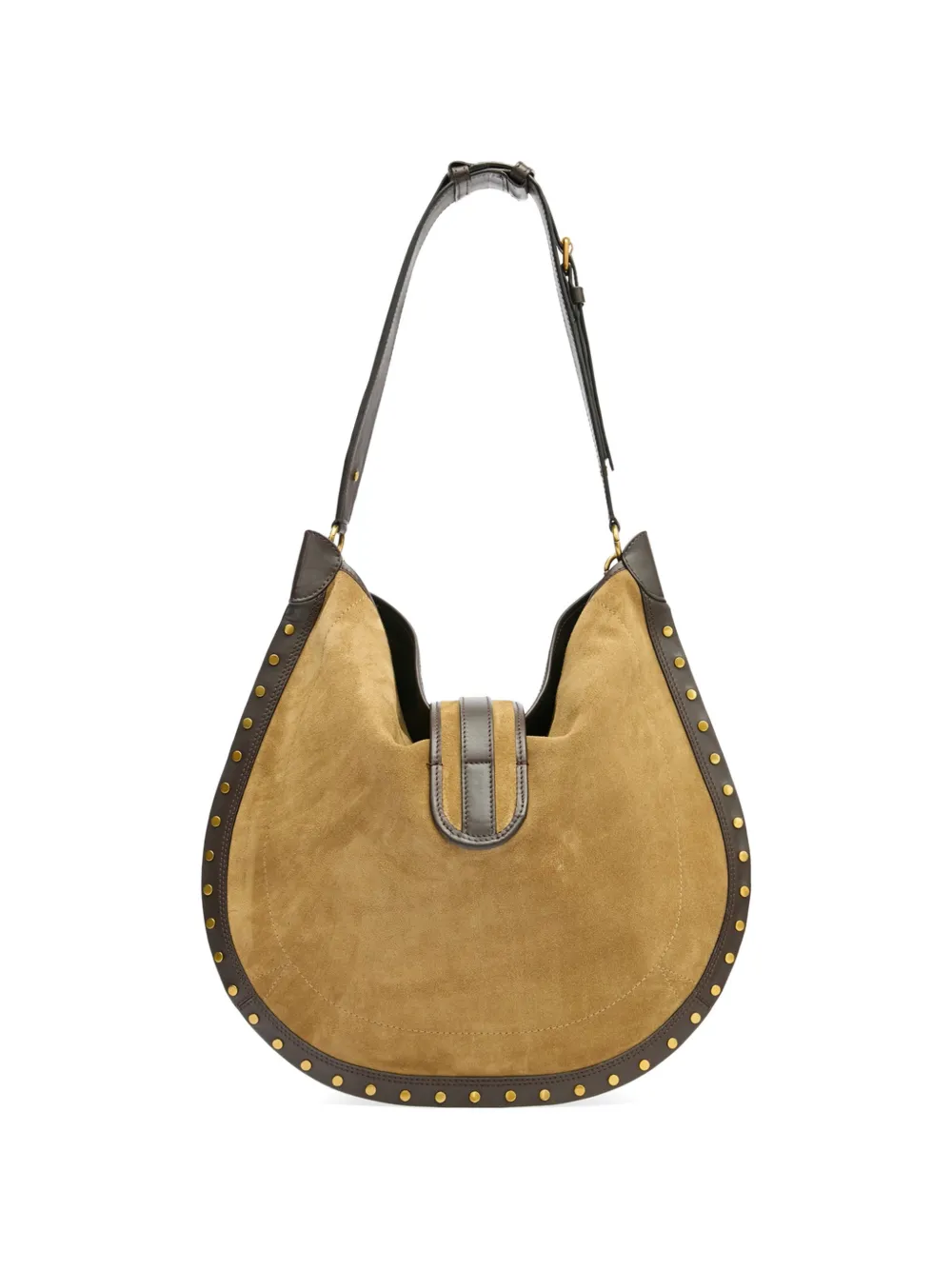 ISABEL MARANT Oskan Hobo schoudertas met studs en franje Bruin