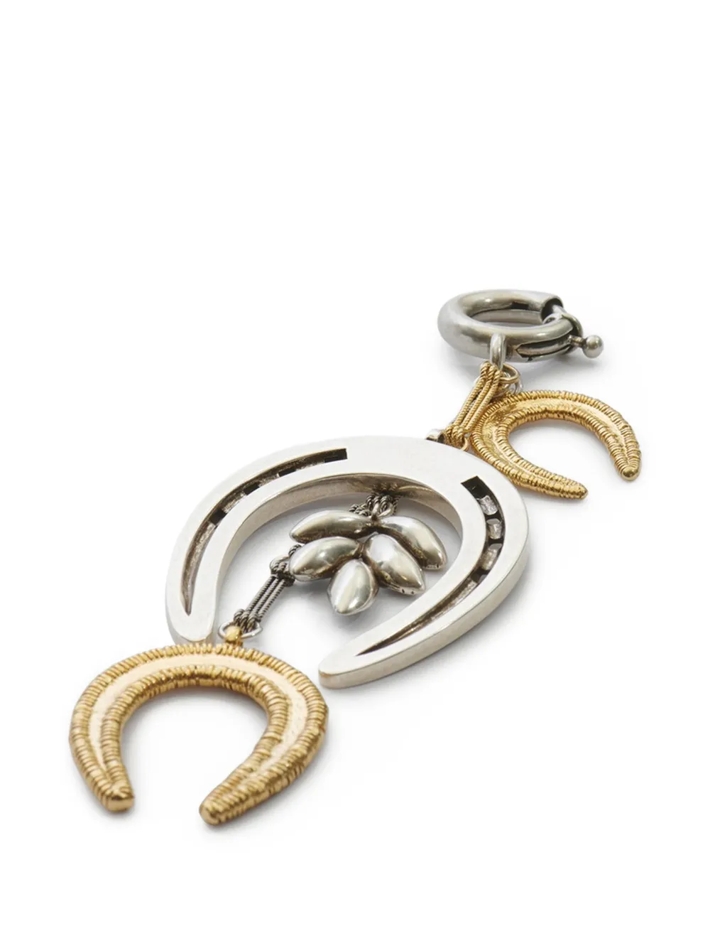 ISABEL MARANT Byrne tweekleurige sleutelhanger met hoefijzer Zilver
