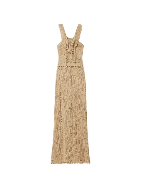 ISABEL MARANT Ornella long slit beaded crochet dress