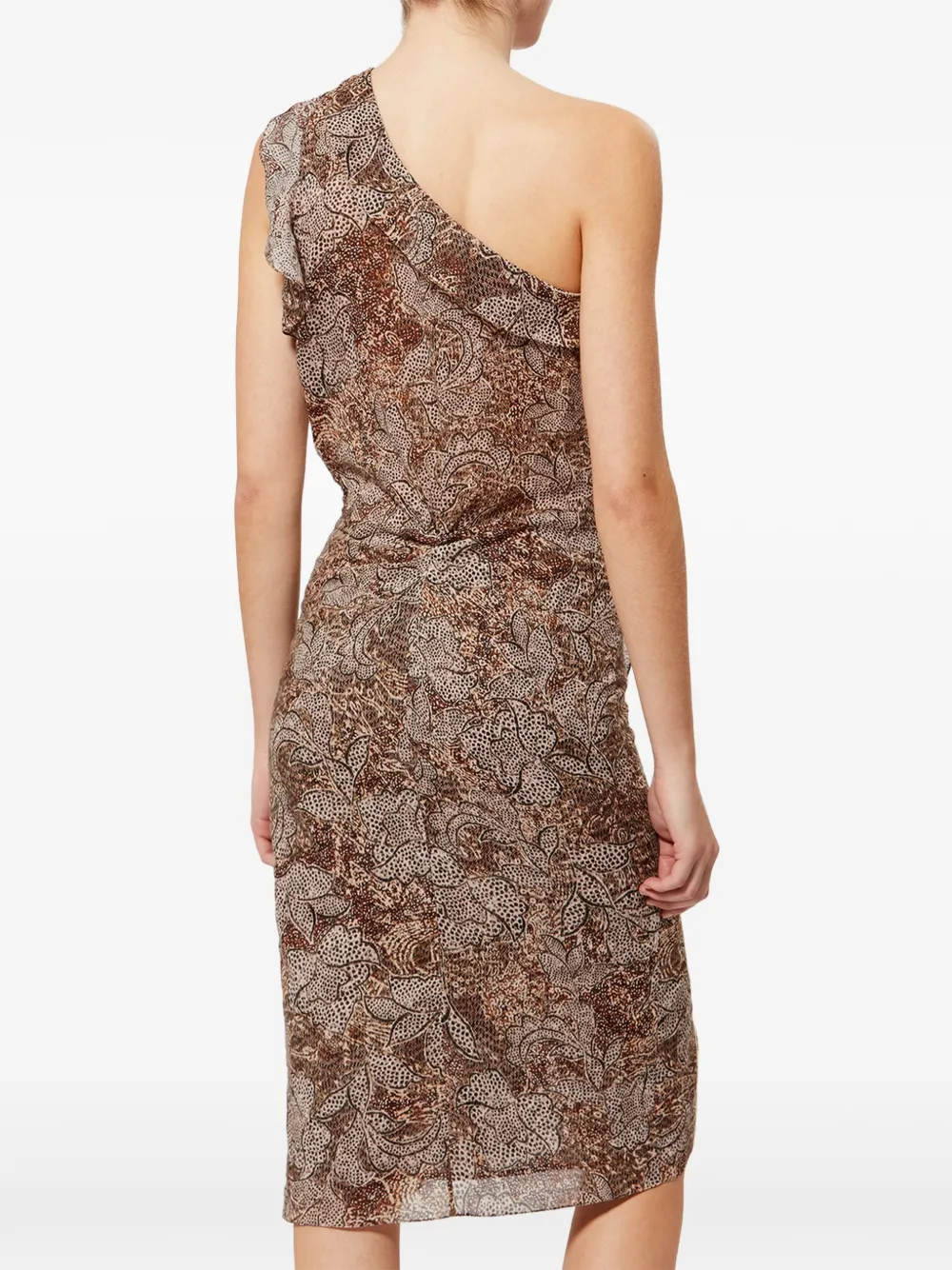 ISABEL MARANT Charlota midi-jurk met bloemenprint Bruin