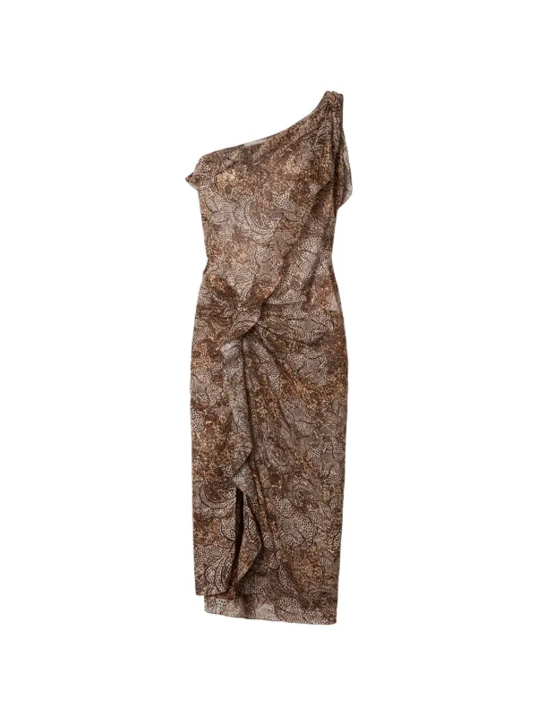 Isabel Marant Charlota Floral-pattern Midi Dress in Brown