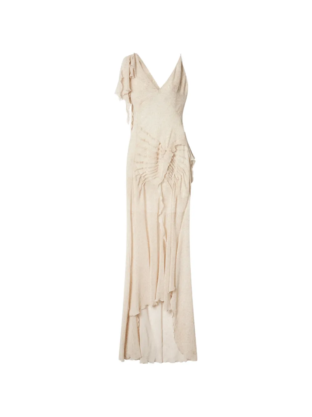 ISABEL MARANT Tylena ruffled asymmetric midi dress - Toni neutri