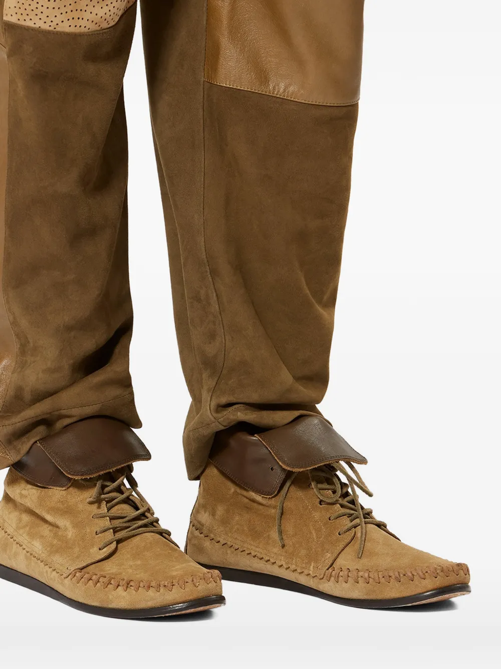 MARANT Varny gevlochten enkellaarzen met veters Beige