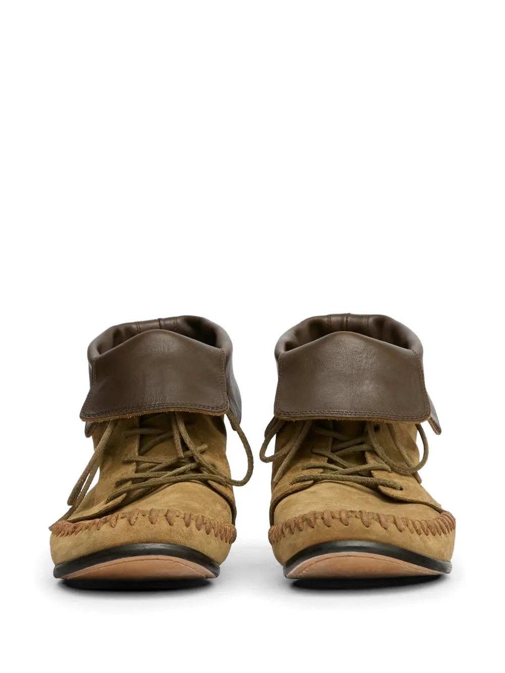 MARANT Varny gevlochten enkellaarzen met veters Beige