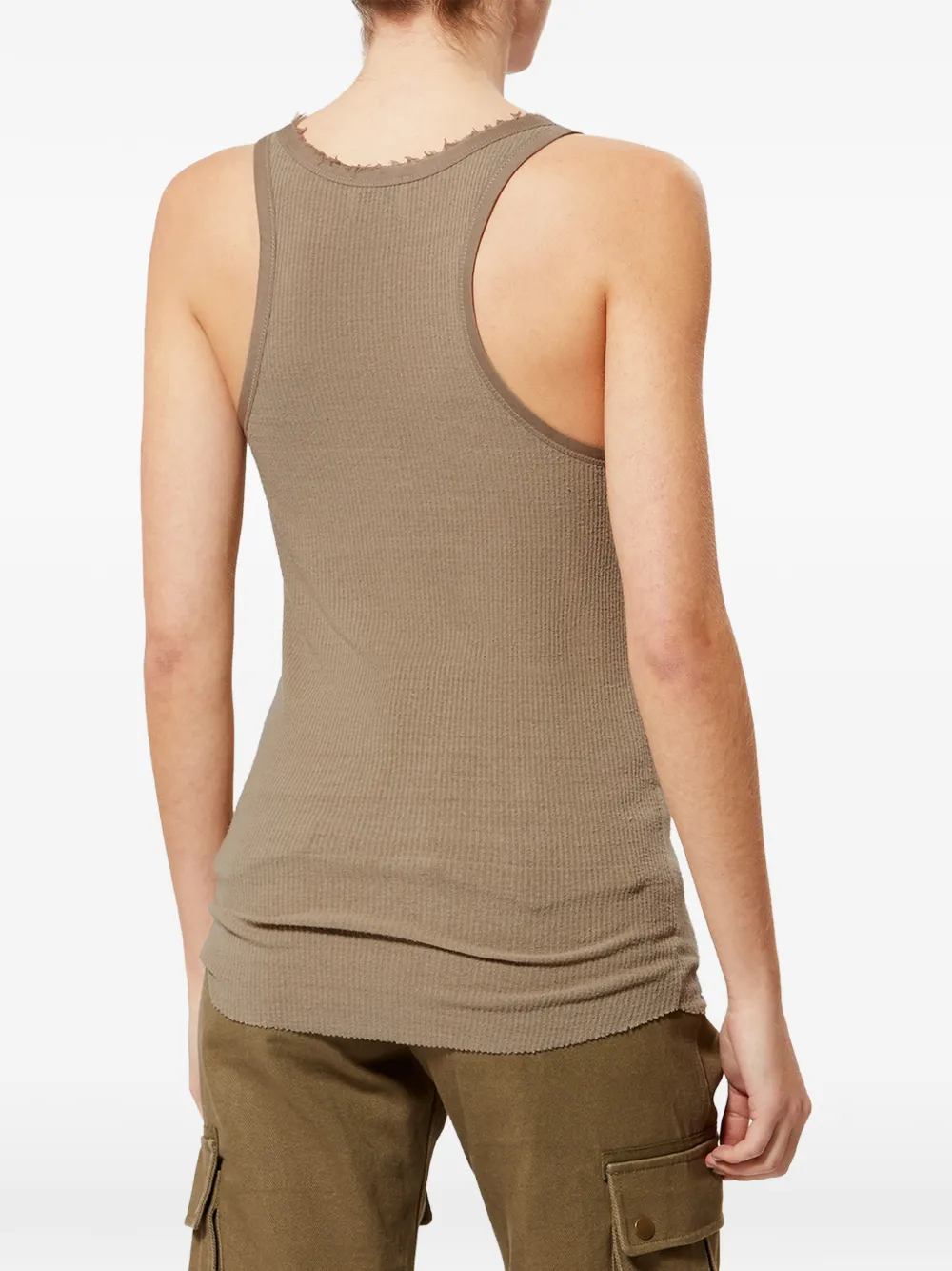 ISABEL MARANT Helma ribgebreide tanktop Beige
