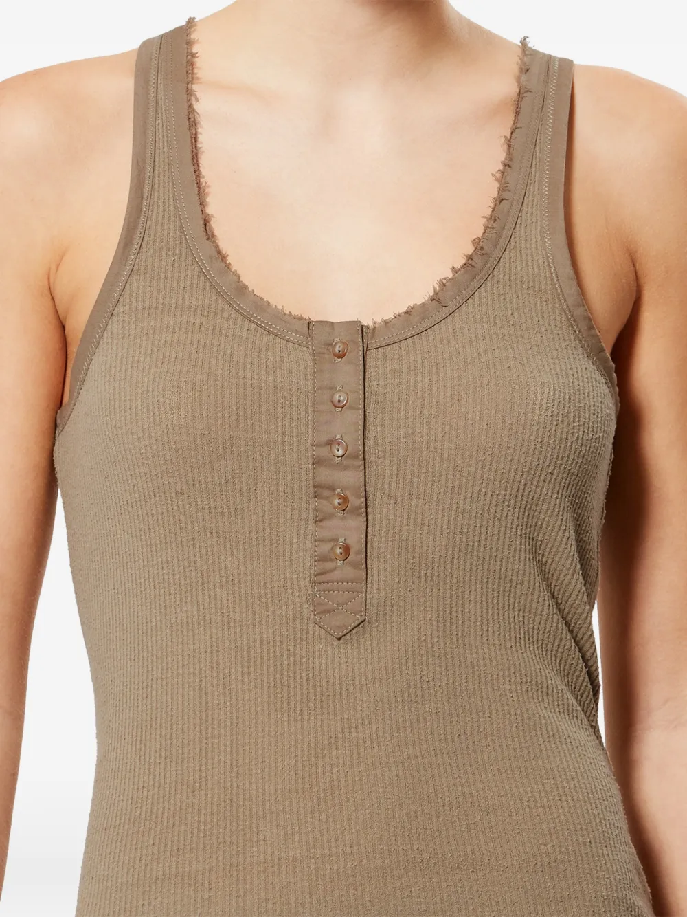 ISABEL MARANT Helma ribgebreide tanktop Beige