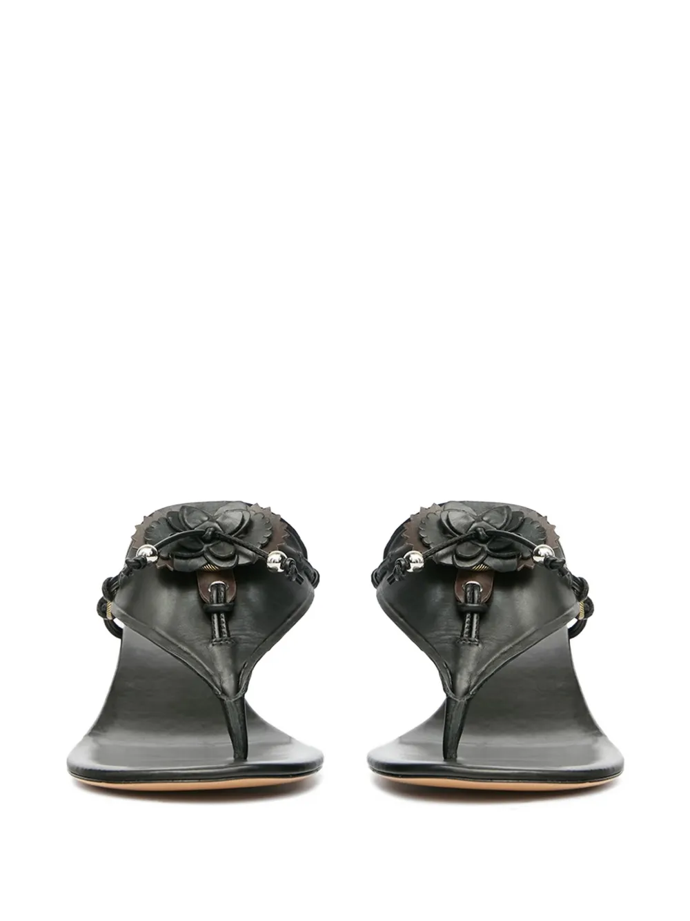 ISABEL MARANT Verfraaide Anerya leren sandalen Zwart