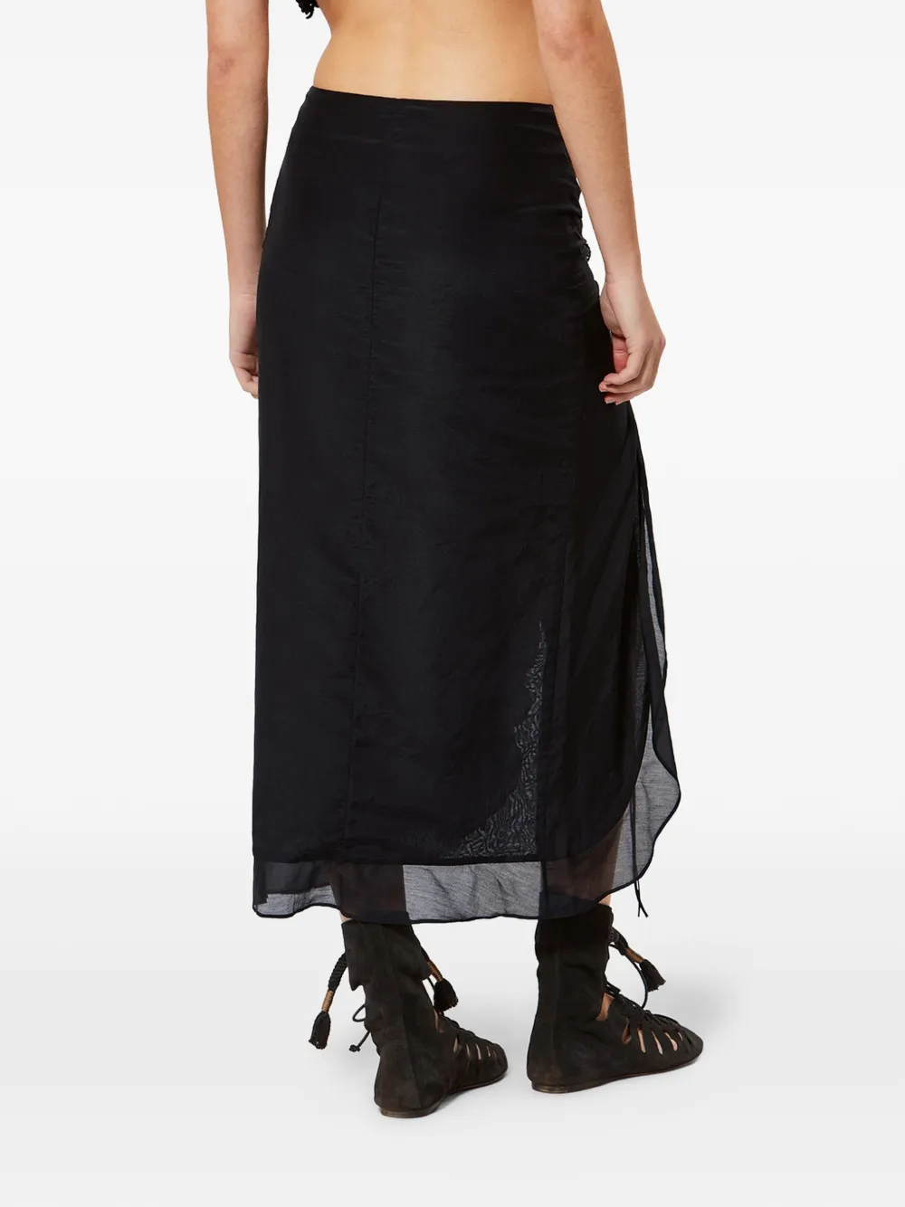 Velina Crochet Slit Midi Skirt