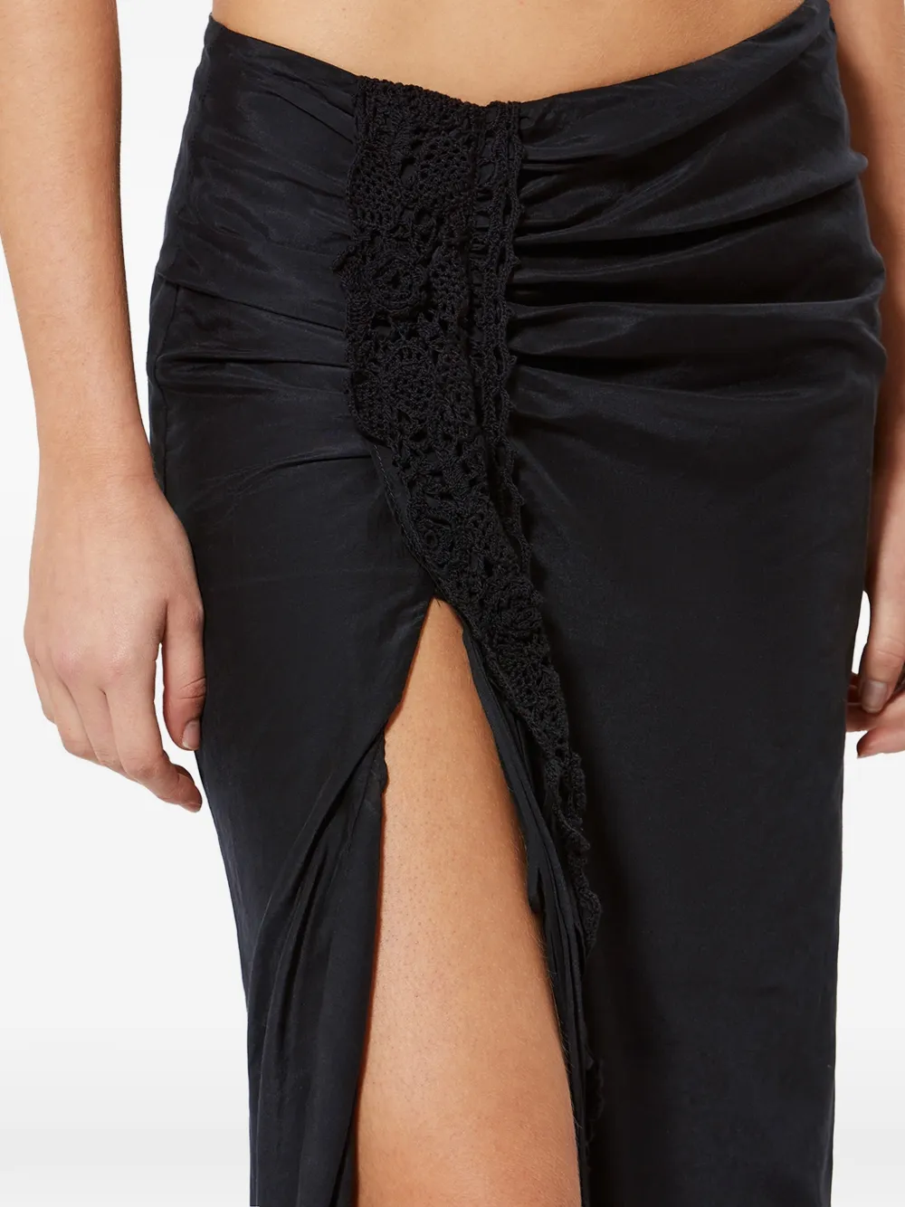 Velina Crochet Slit Midi Skirt