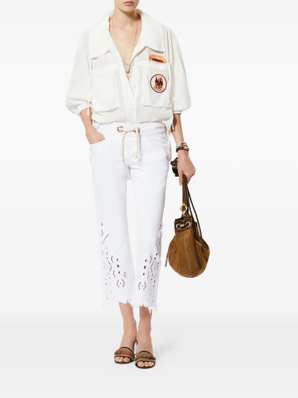  Isabel Marant Vaqueros Alison Acampanados - Blanco 