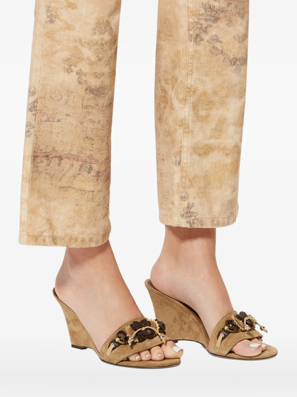 ISABEL MARANT Anee suède sandalen met verfraaid bandje Beige