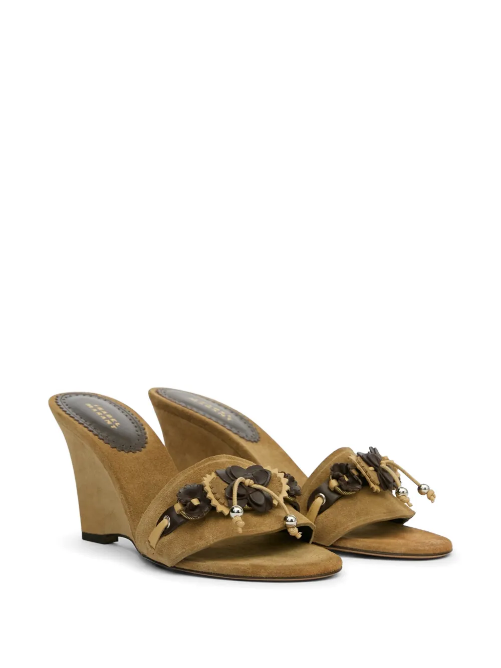 ISABEL MARANT Anee suède sandalen met verfraaid bandje Beige