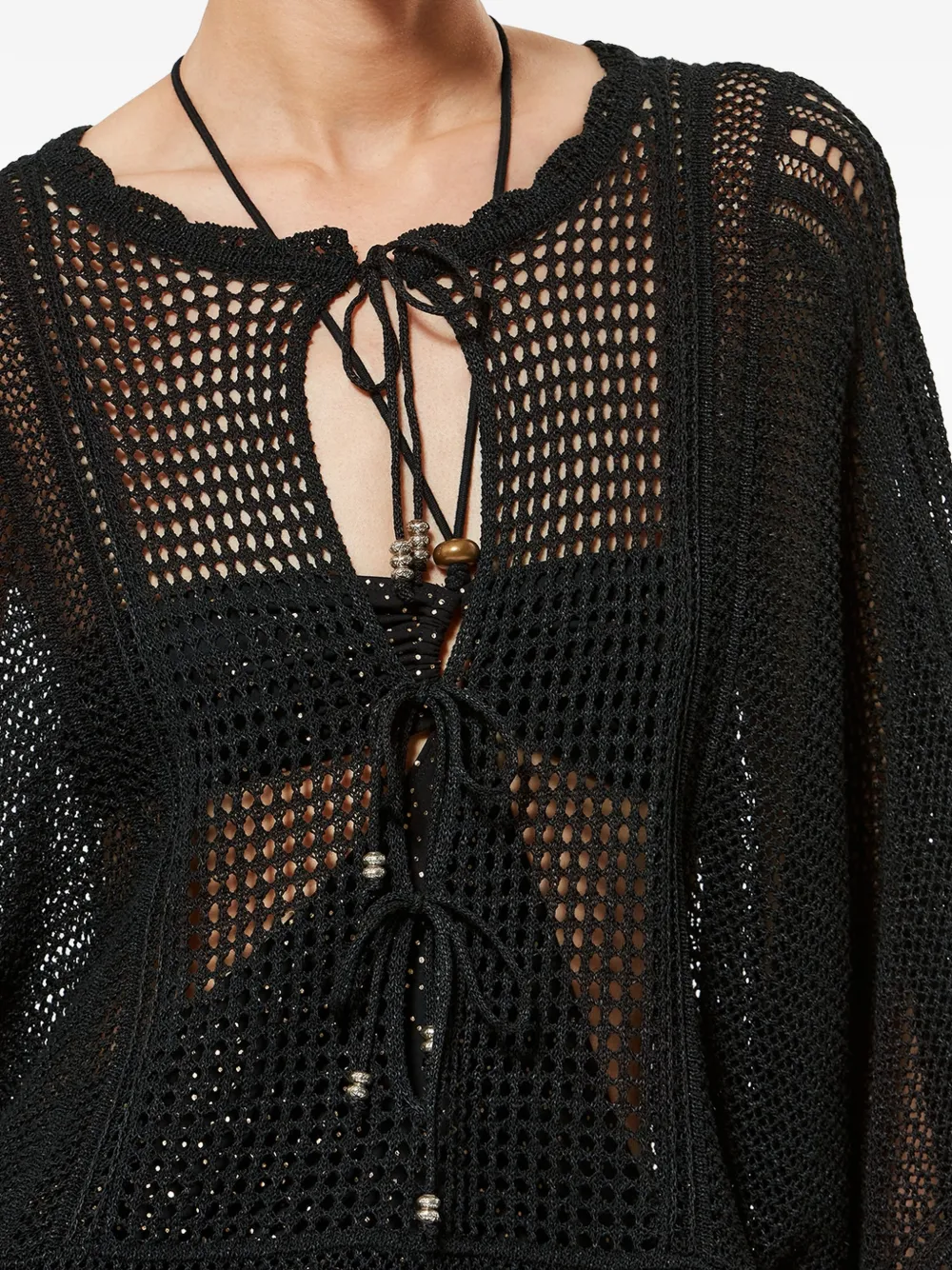 ISABEL MARANT Metina mini-jurk met kralen Zwart